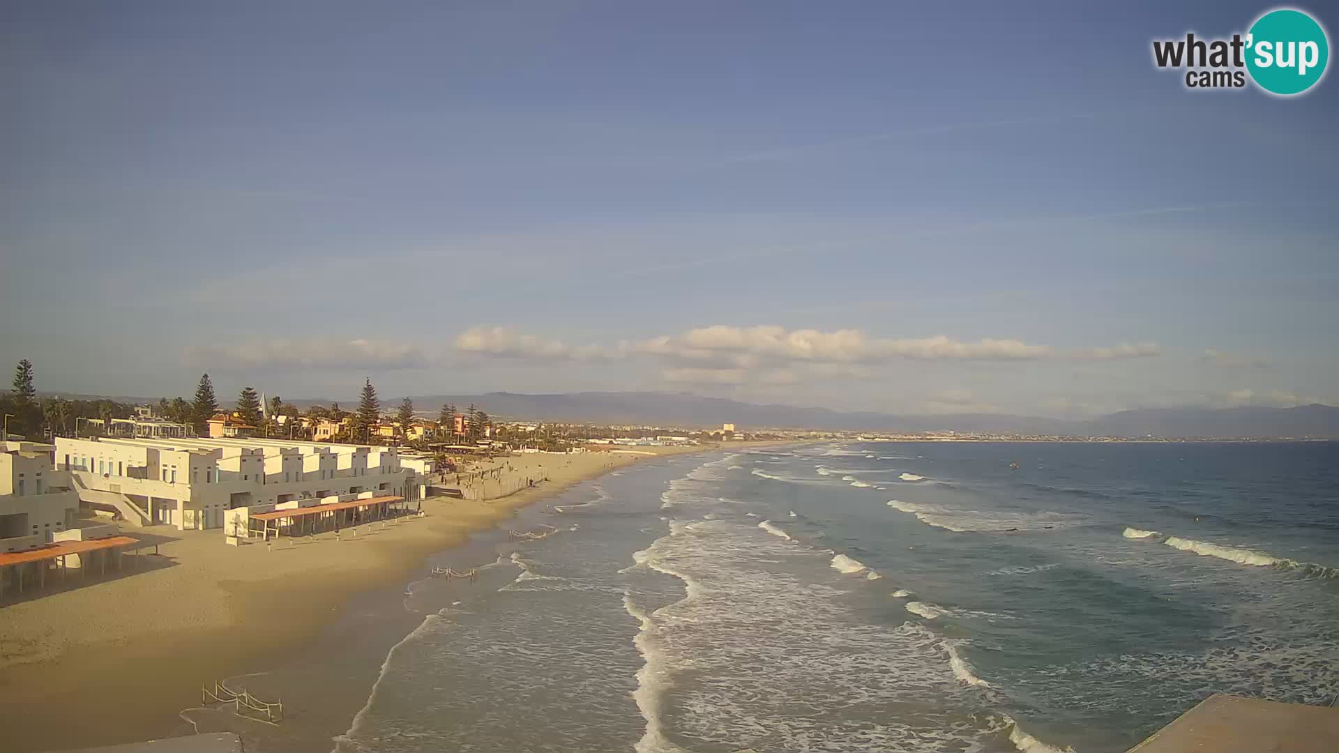 Camera en vivo Golfo de Cagliari – Playa del Poetto – Cerdeña