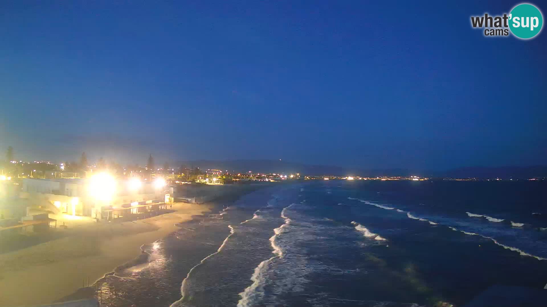 Spletna kamera v živo Cagliarski zaliv – plaža Poetto – Sardinija