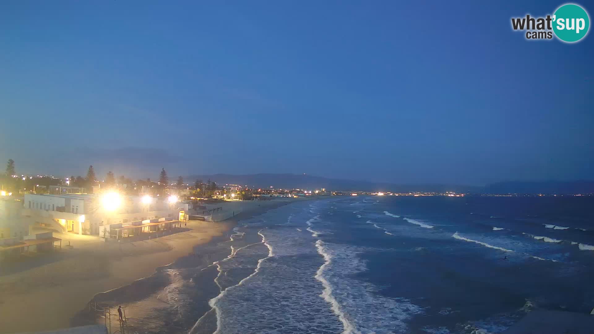 Spletna kamera v živo Cagliarski zaliv – plaža Poetto – Sardinija