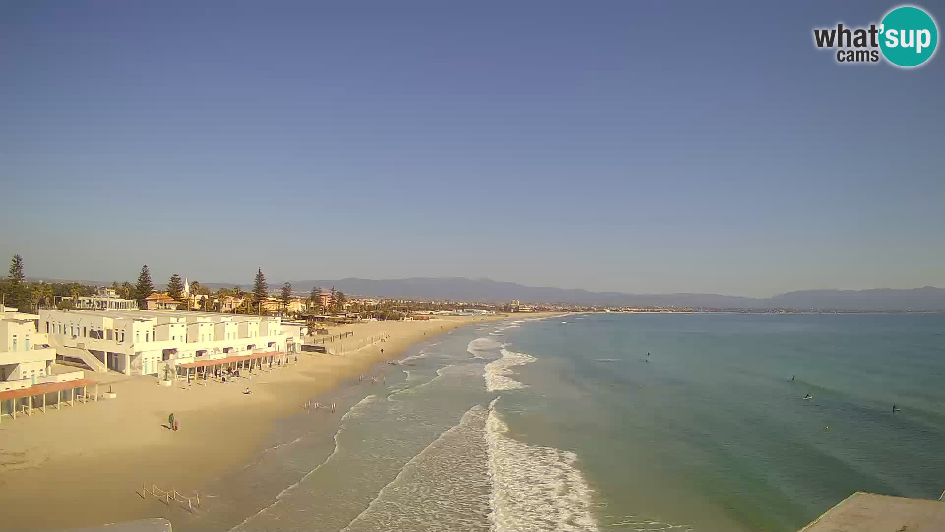 Camera en vivo Golfo de Cagliari – Playa del Poetto – Cerdeña