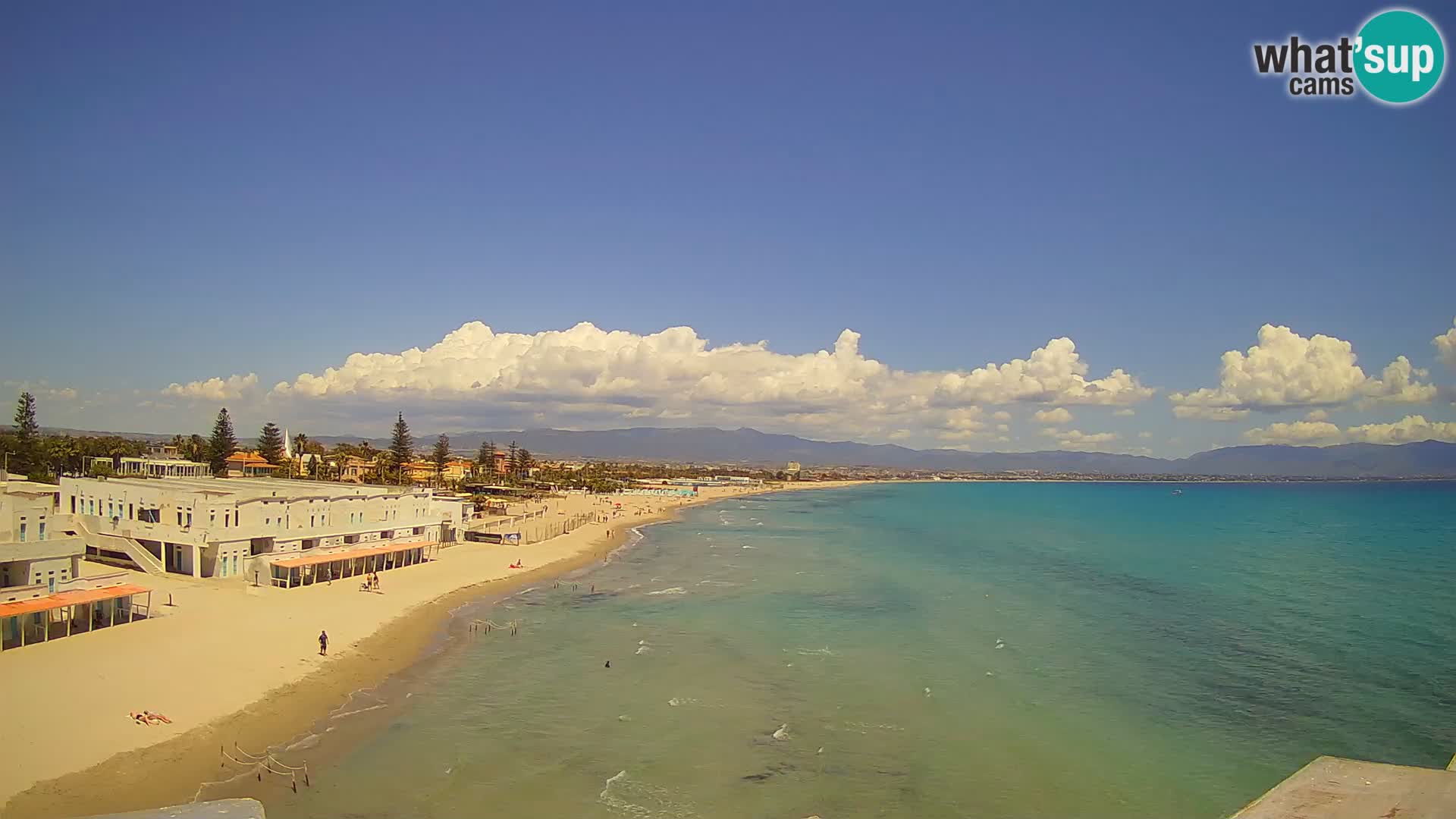 Camera en vivo Golfo de Cagliari – Playa del Poetto – Cerdeña