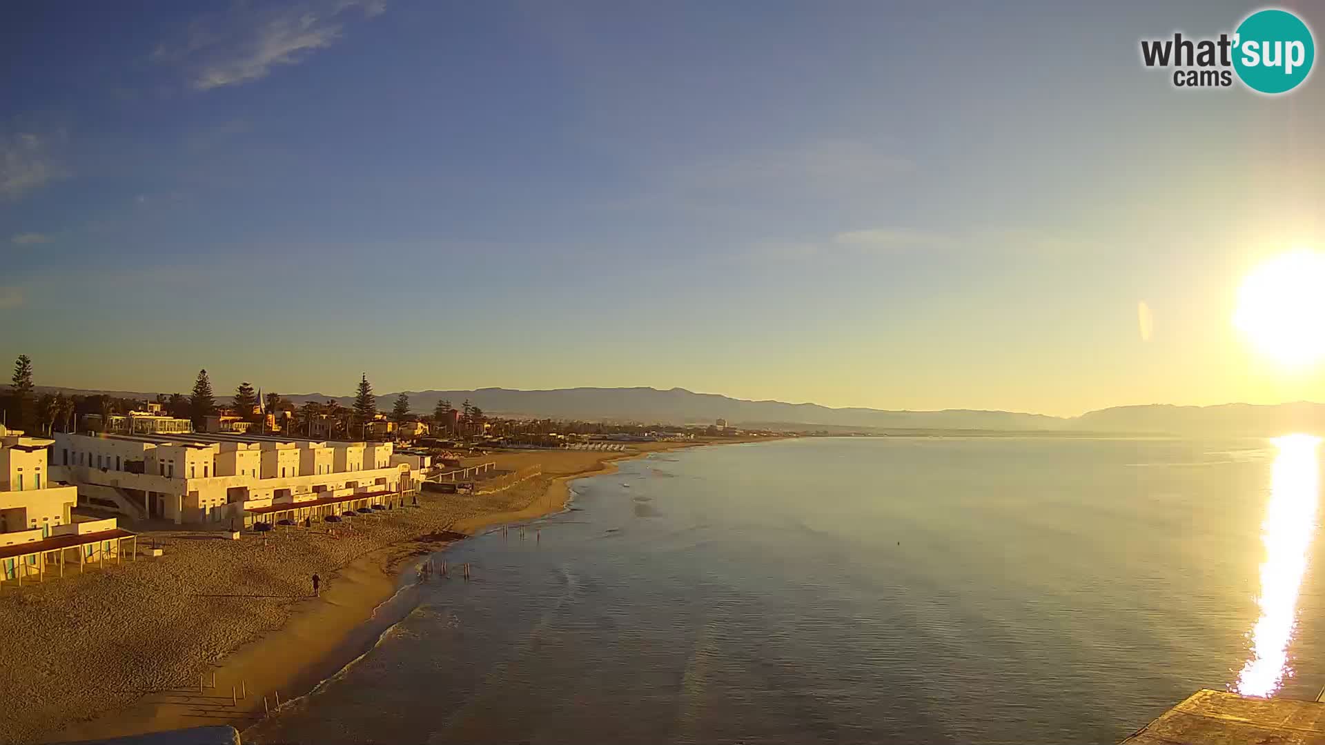 Webcam en direct Golfe de Cagliari – Plage du Poetto – Sardaigne