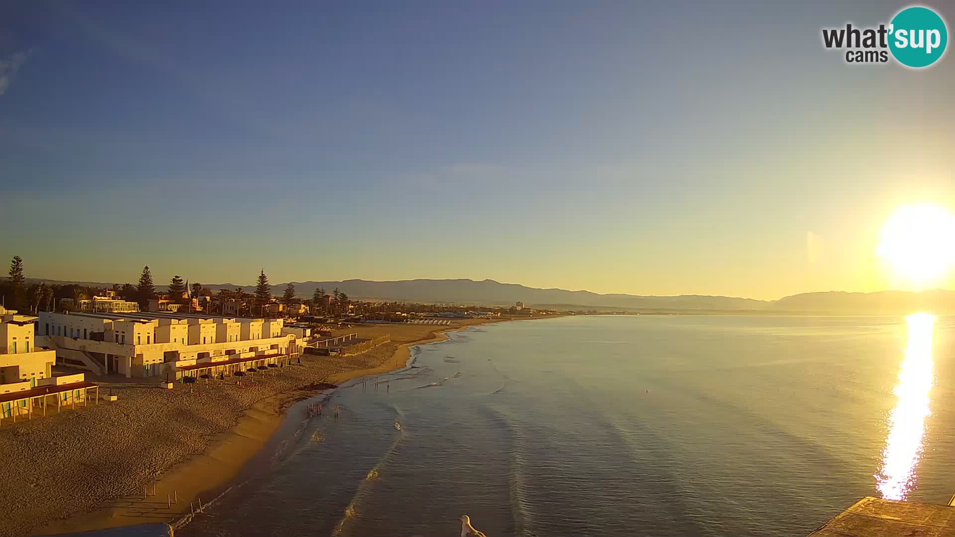 Webcam en direct Golfe de Cagliari – Plage du Poetto – Sardaigne