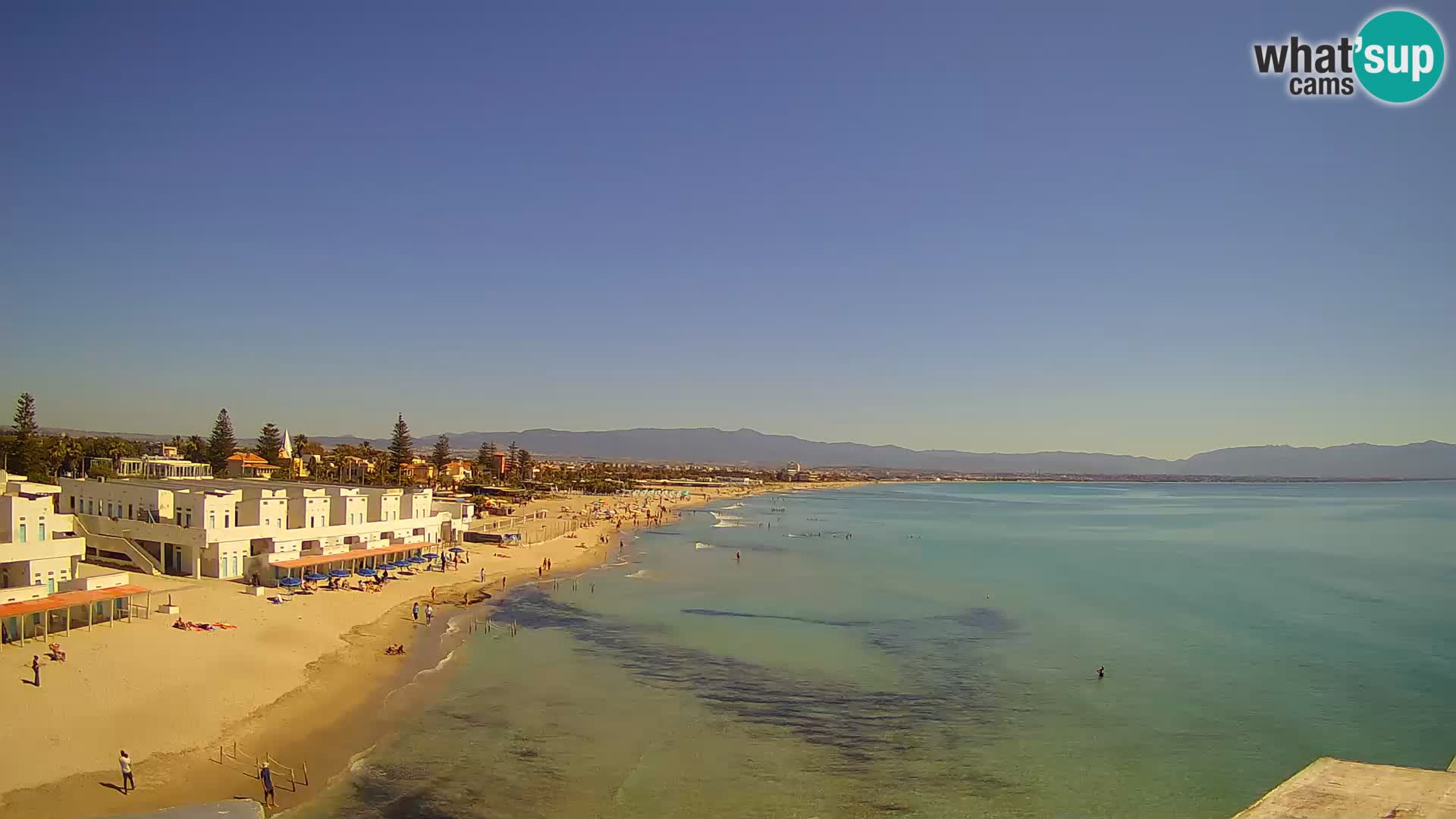 Web kamera uživo Cagliarski zaljev – plaža Poetto – Sardinija
