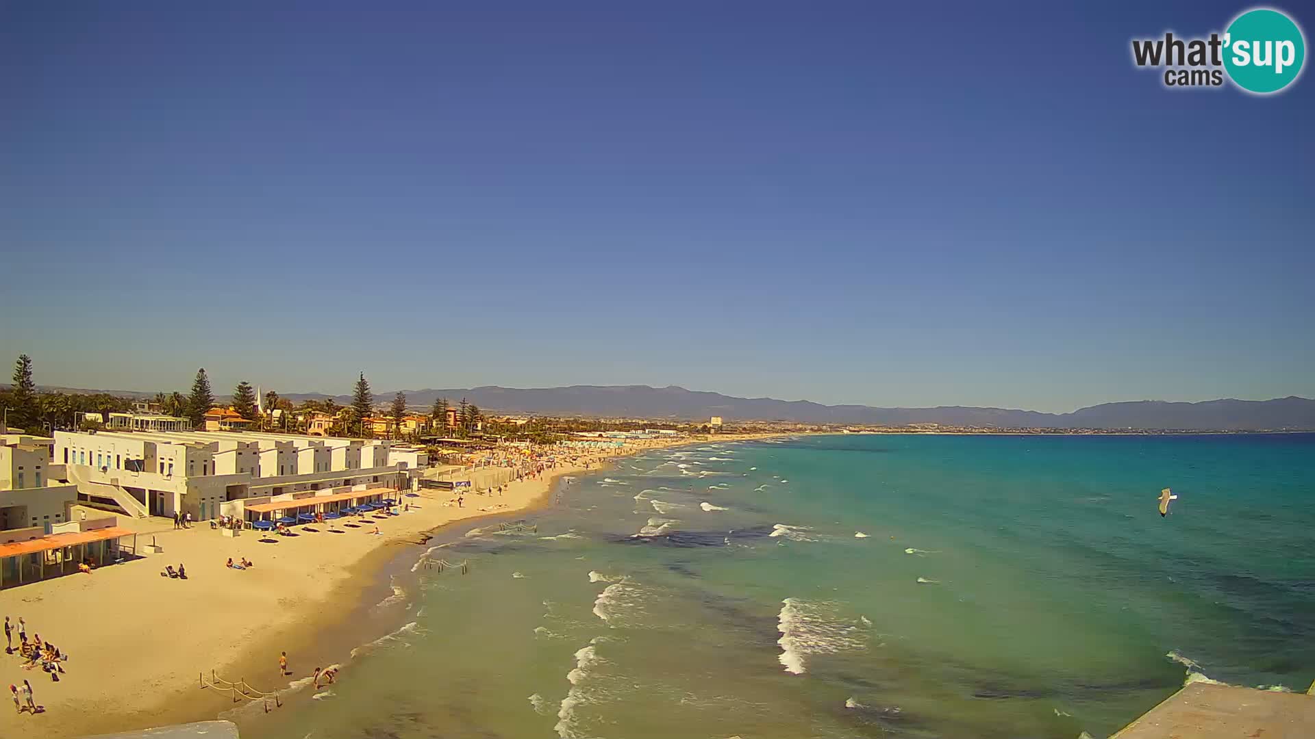 Live Webcam Golf von Cagliari – Strand Poetto – Sardinien
