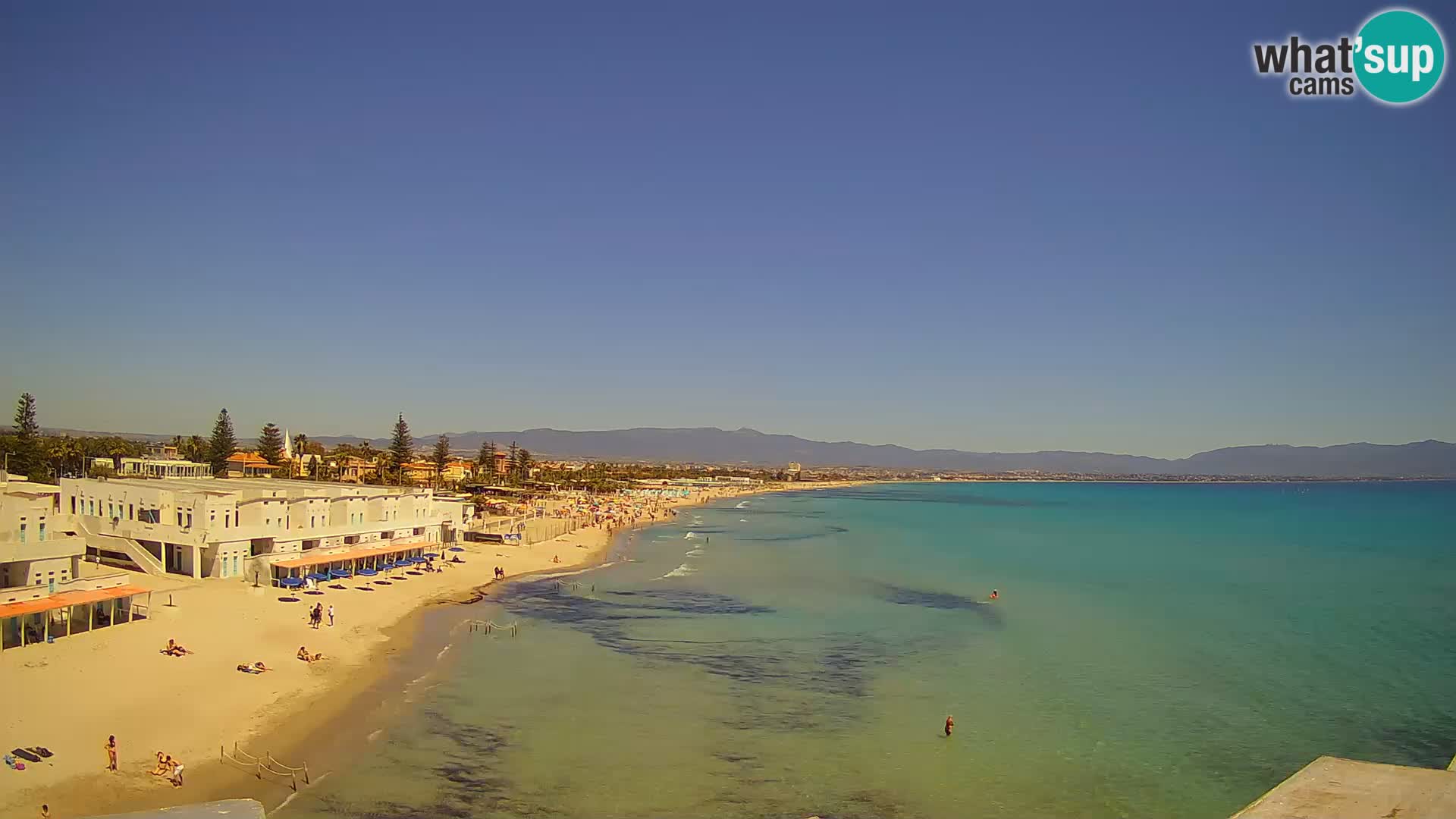 Webcam en direct Golfe de Cagliari – Plage du Poetto – Sardaigne