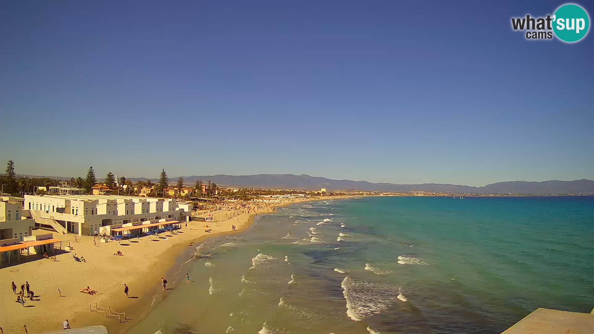 Web kamera uživo Cagliarski zaljev – plaža Poetto – Sardinija