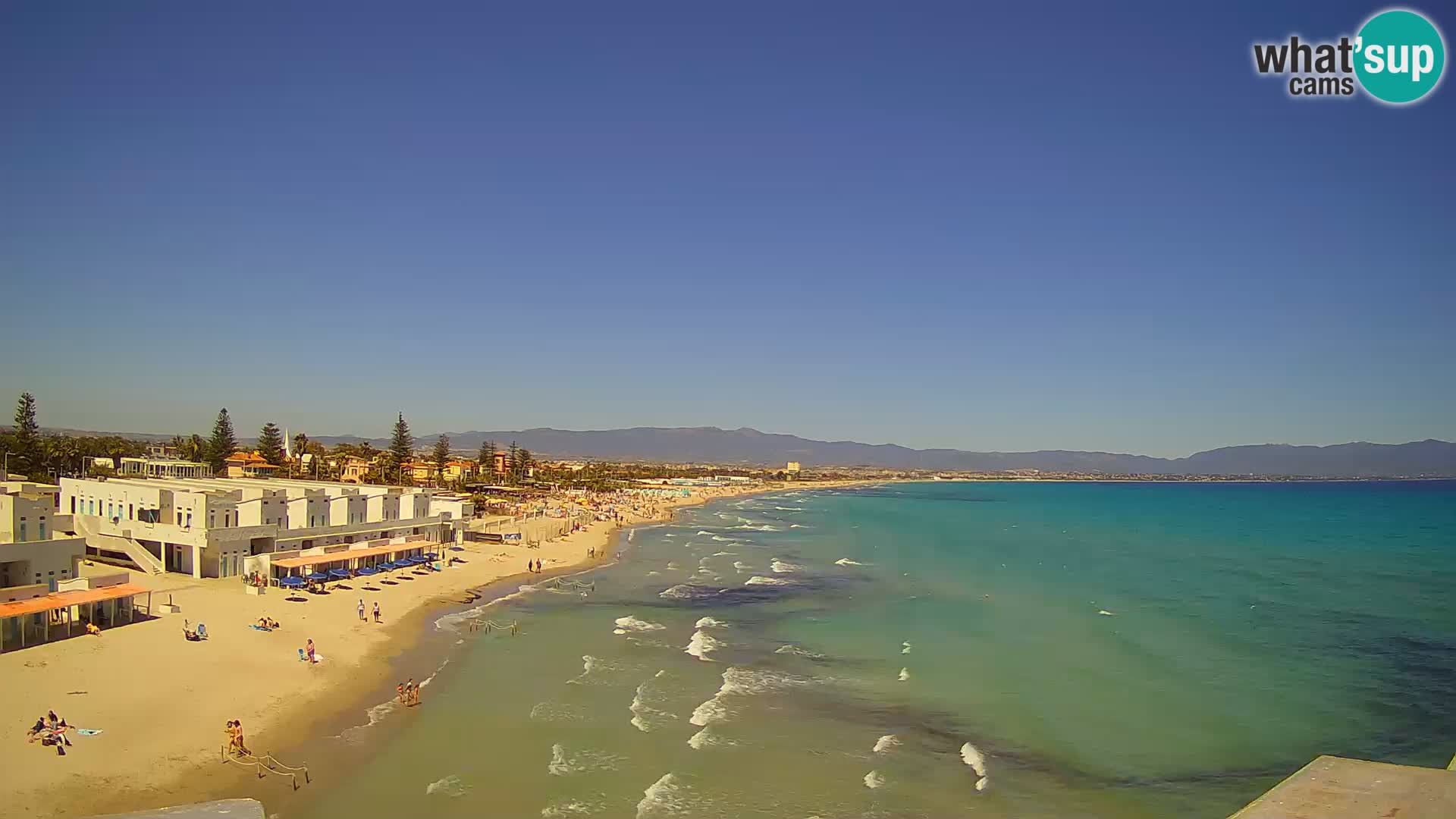 Web kamera uživo Cagliarski zaljev – plaža Poetto – Sardinija