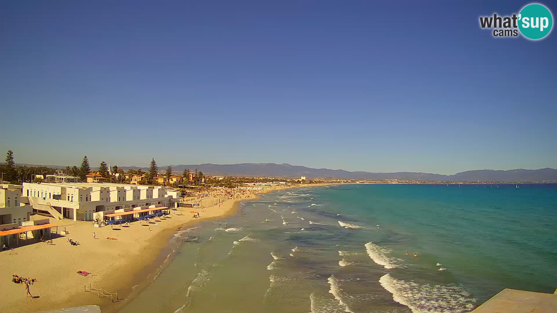 Webcam en direct Golfe de Cagliari – Plage du Poetto – Sardaigne