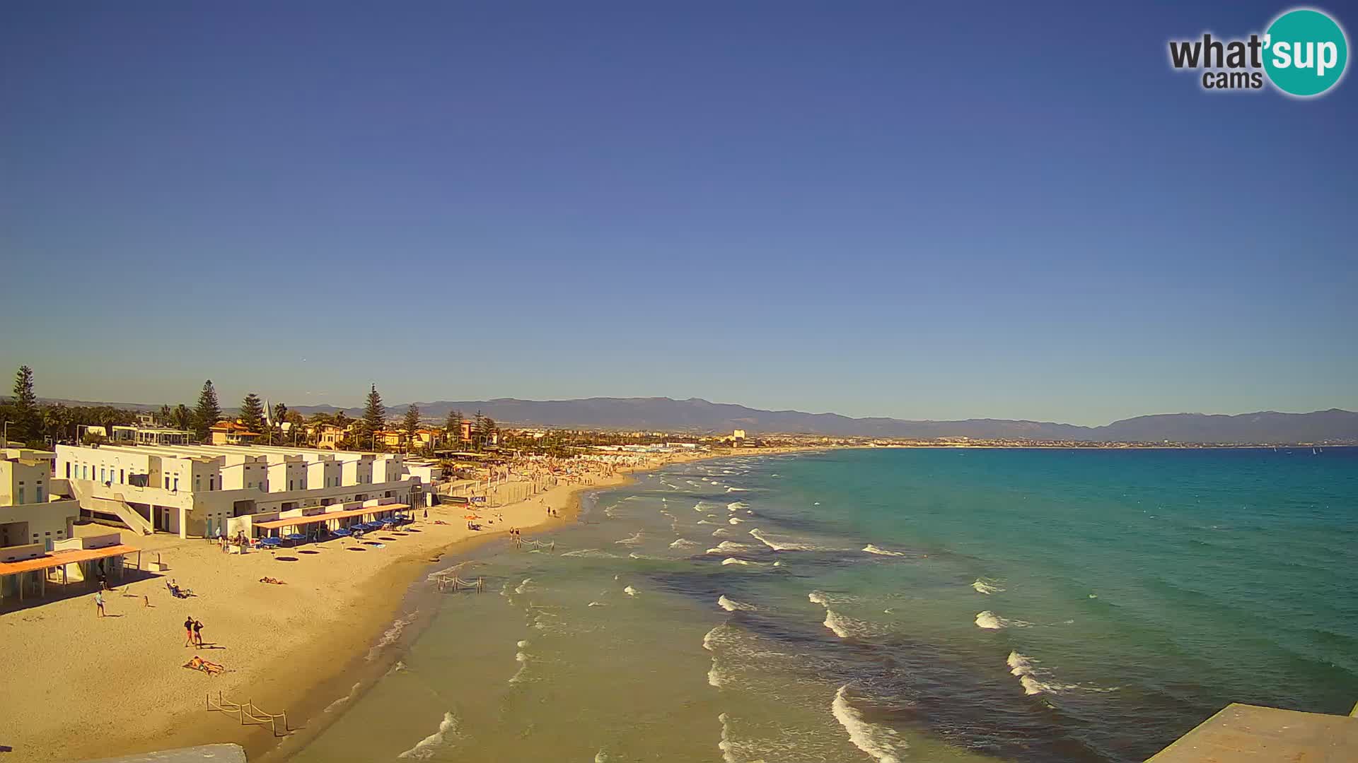 Camera en vivo Golfo de Cagliari – Playa del Poetto – Cerdeña