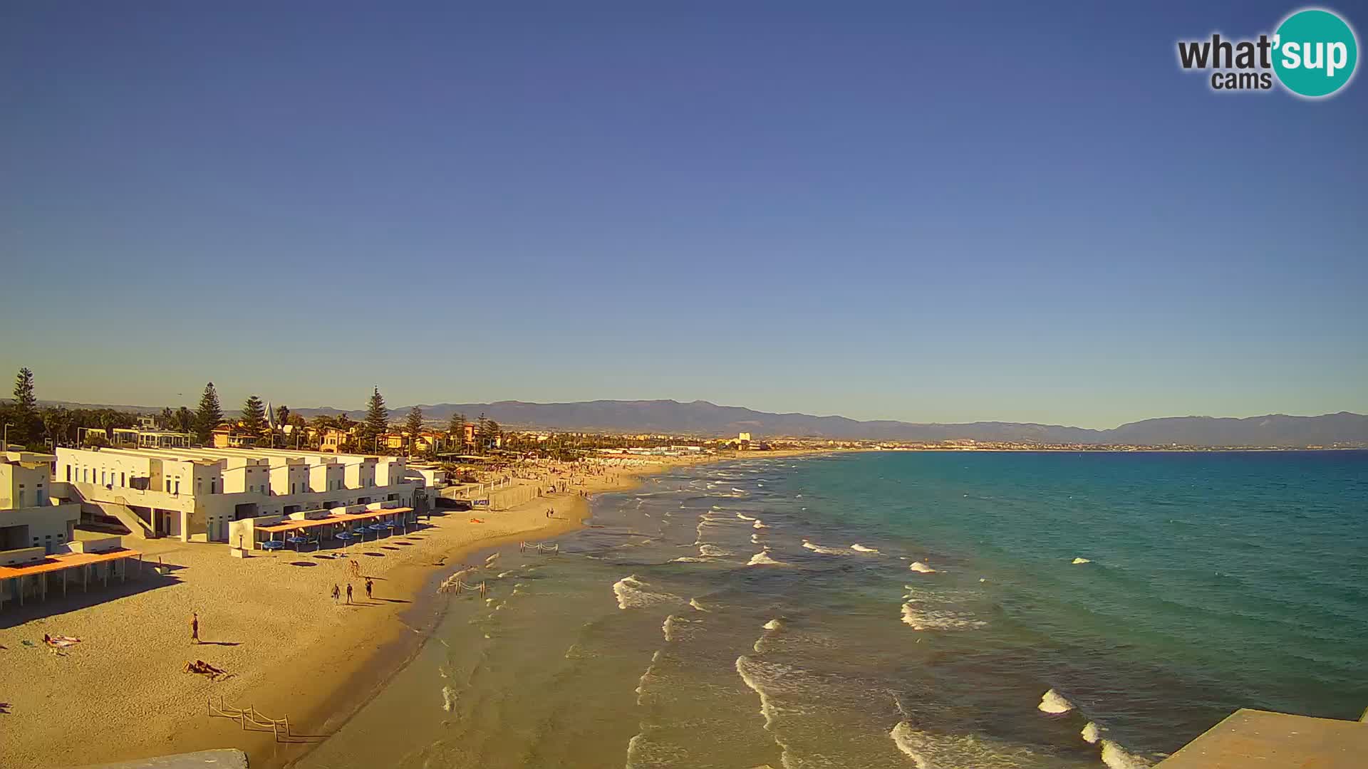 Web kamera uživo Cagliarski zaljev – plaža Poetto – Sardinija