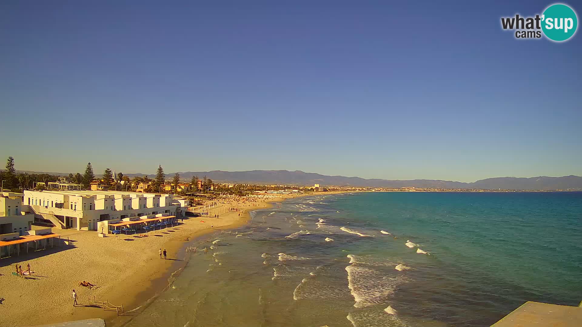 Camera en vivo Golfo de Cagliari – Playa del Poetto – Cerdeña
