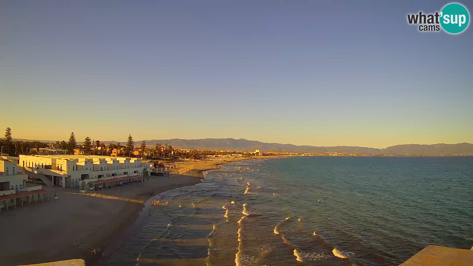 Camera en vivo Golfo de Cagliari – Playa del Poetto – Cerdeña
