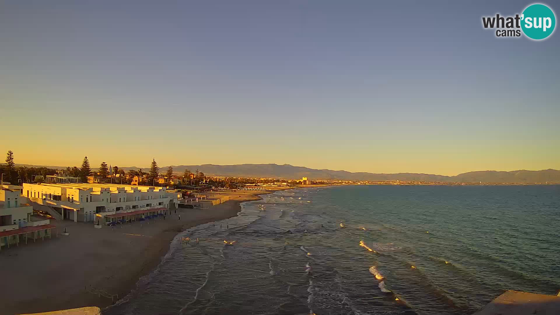 Webcam en direct Golfe de Cagliari – Plage du Poetto – Sardaigne