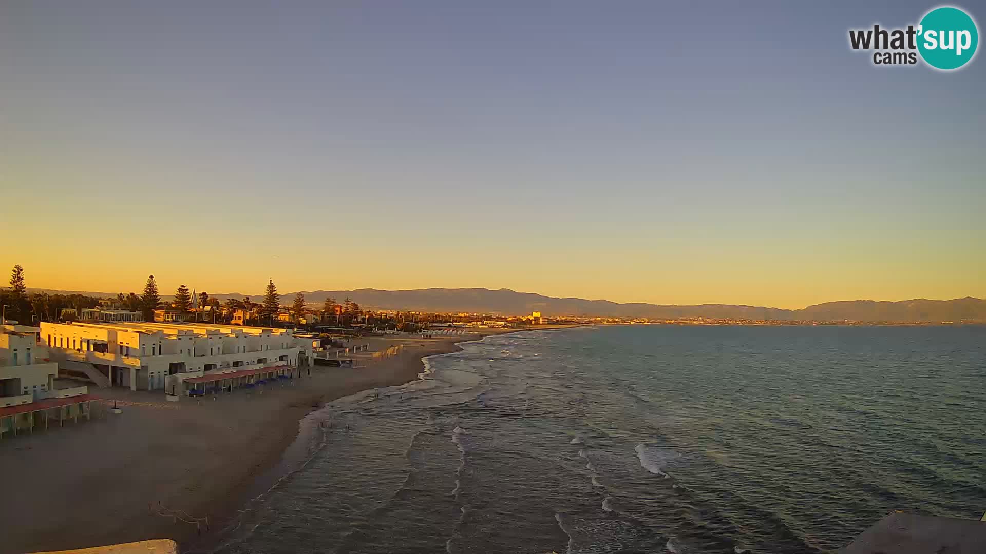 Camera en vivo Golfo de Cagliari – Playa del Poetto – Cerdeña