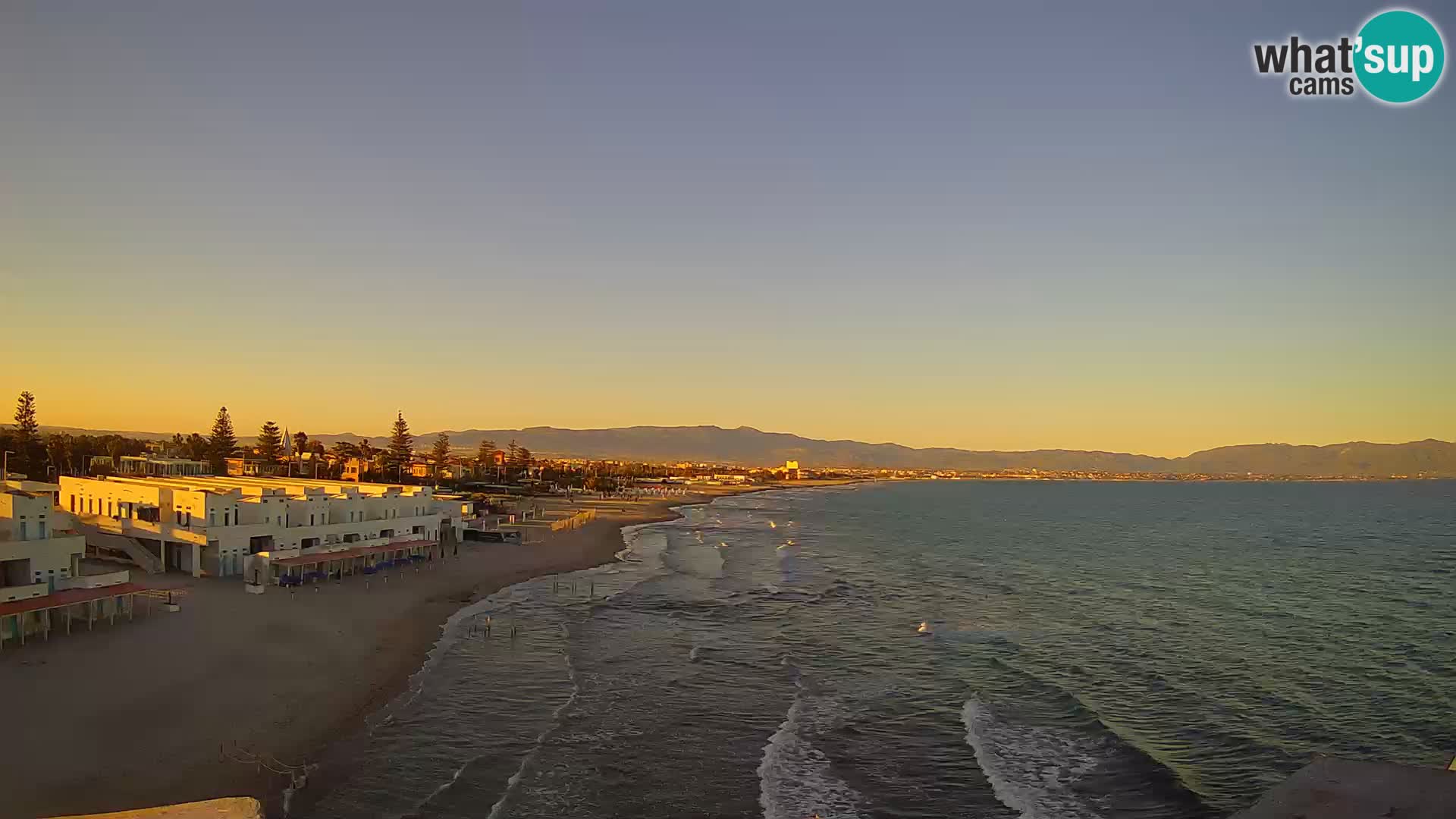 Camera en vivo Golfo de Cagliari – Playa del Poetto – Cerdeña