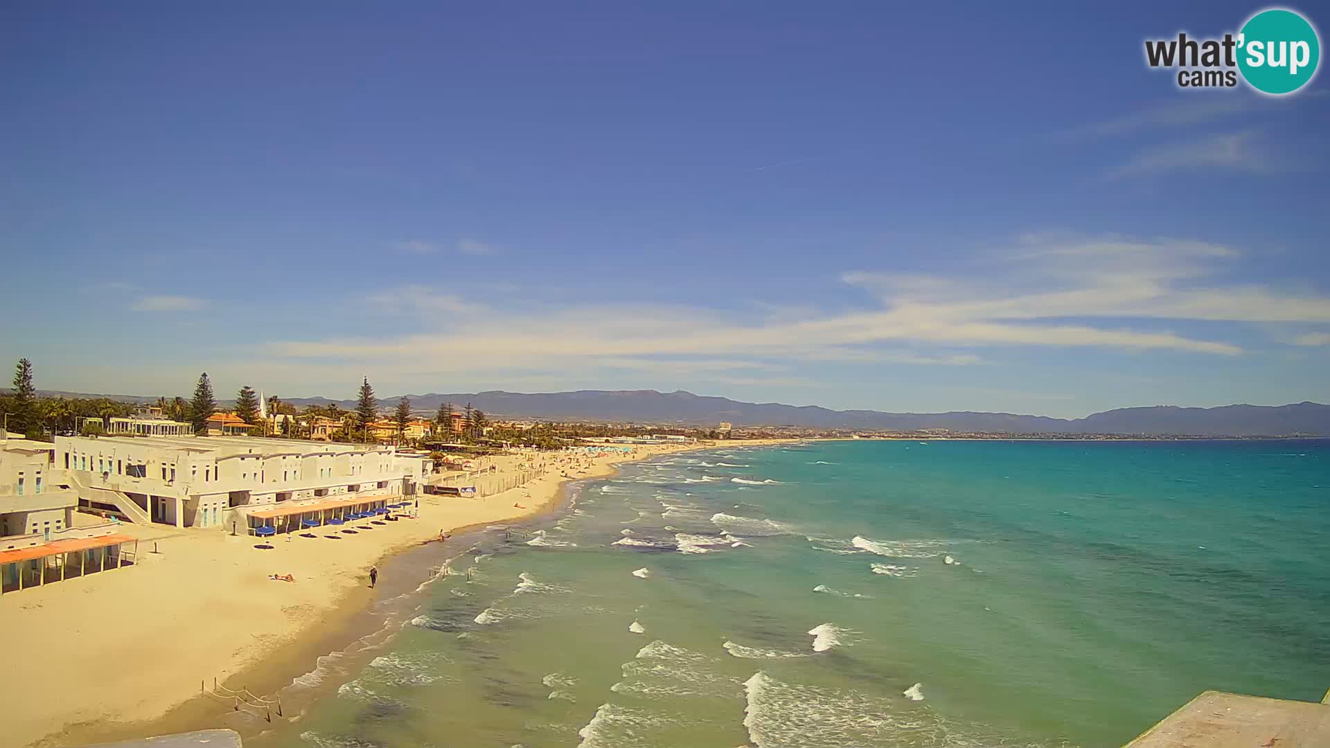 Webcam en direct Golfe de Cagliari – Plage du Poetto – Sardaigne