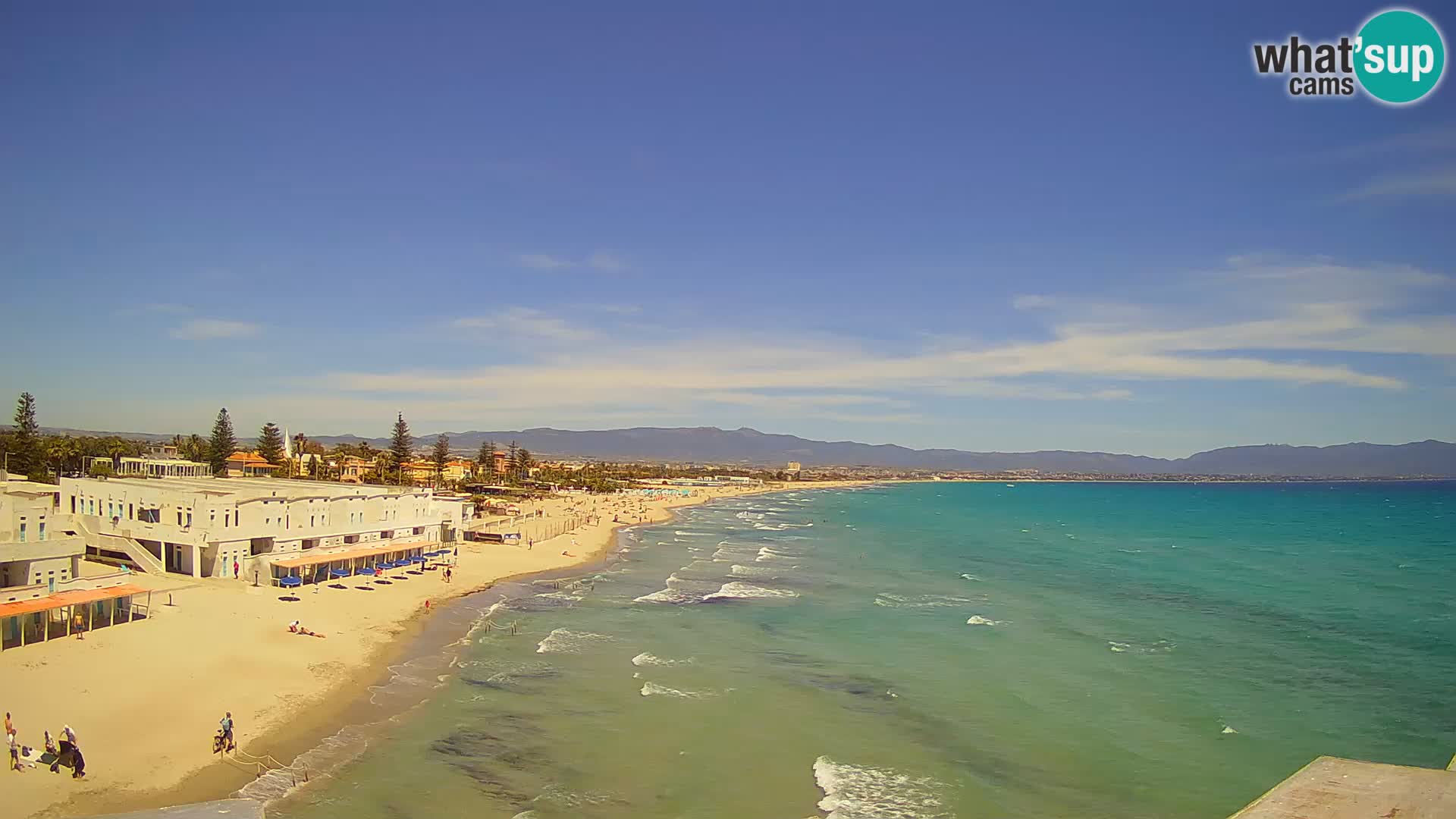 Webcam en direct Golfe de Cagliari – Plage du Poetto – Sardaigne