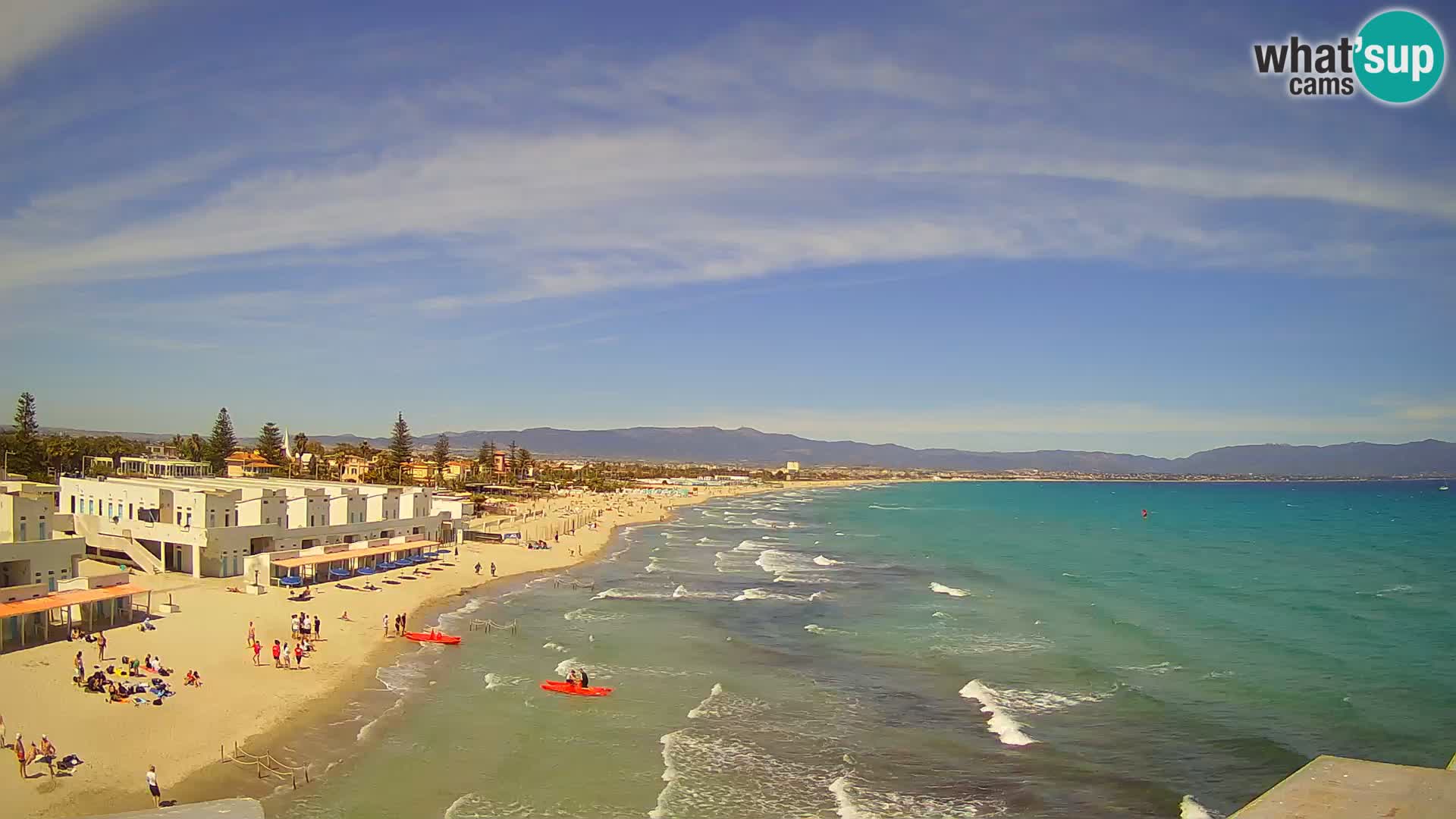 Camera en vivo Golfo de Cagliari – Playa del Poetto – Cerdeña