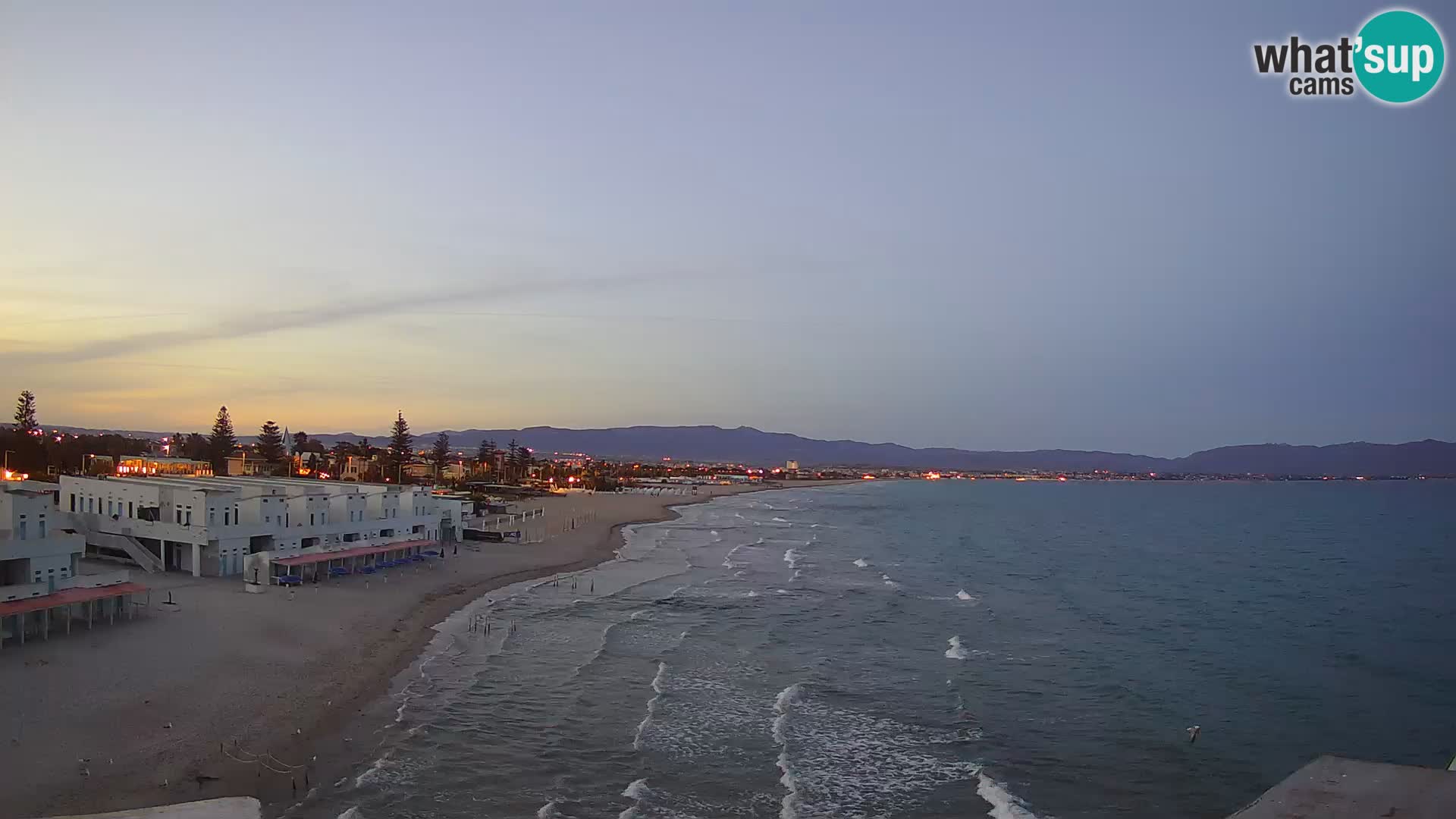 Webcam en direct Golfe de Cagliari – Plage du Poetto – Sardaigne