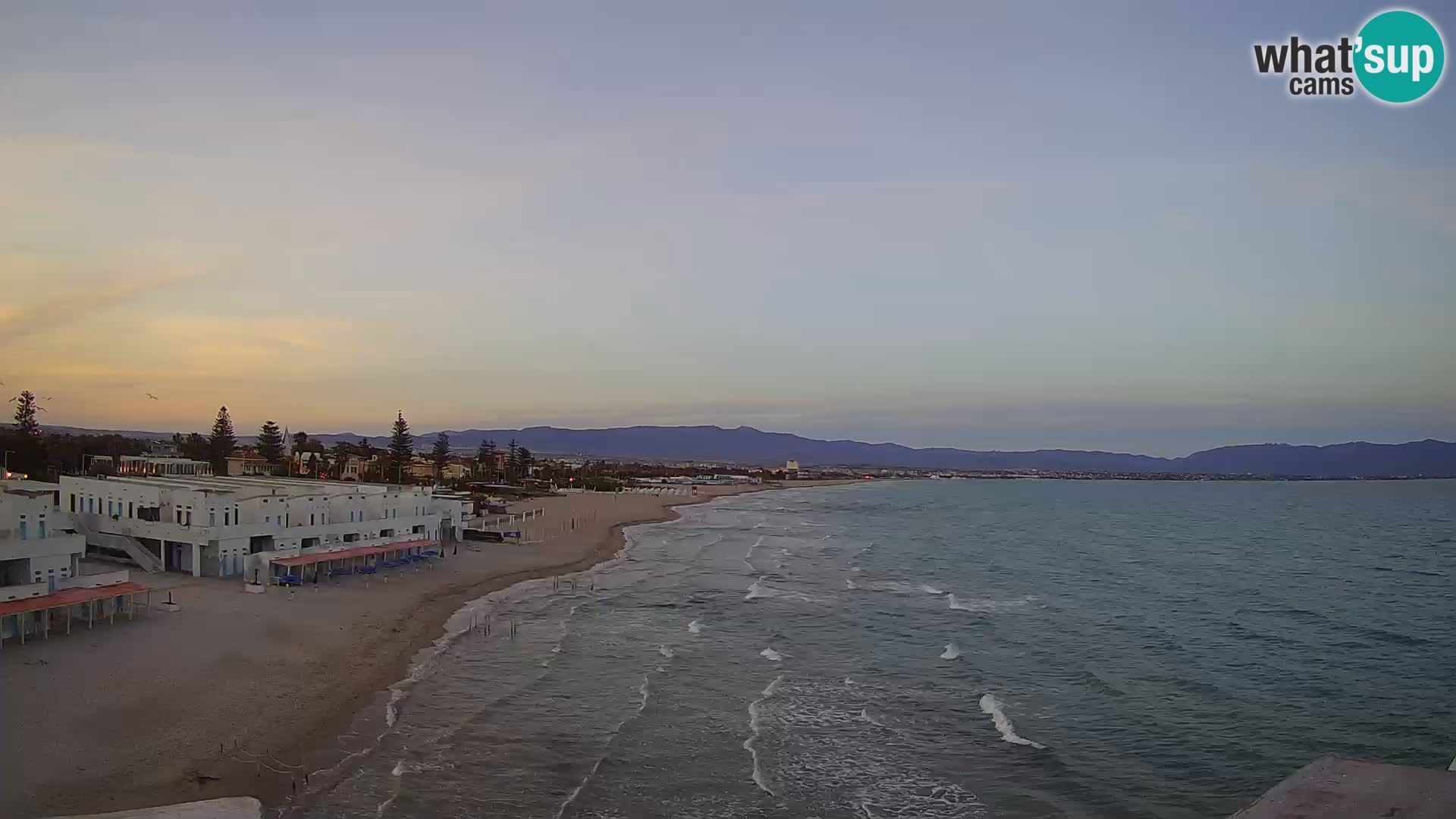 Webcam en direct Golfe de Cagliari – Plage du Poetto – Sardaigne
