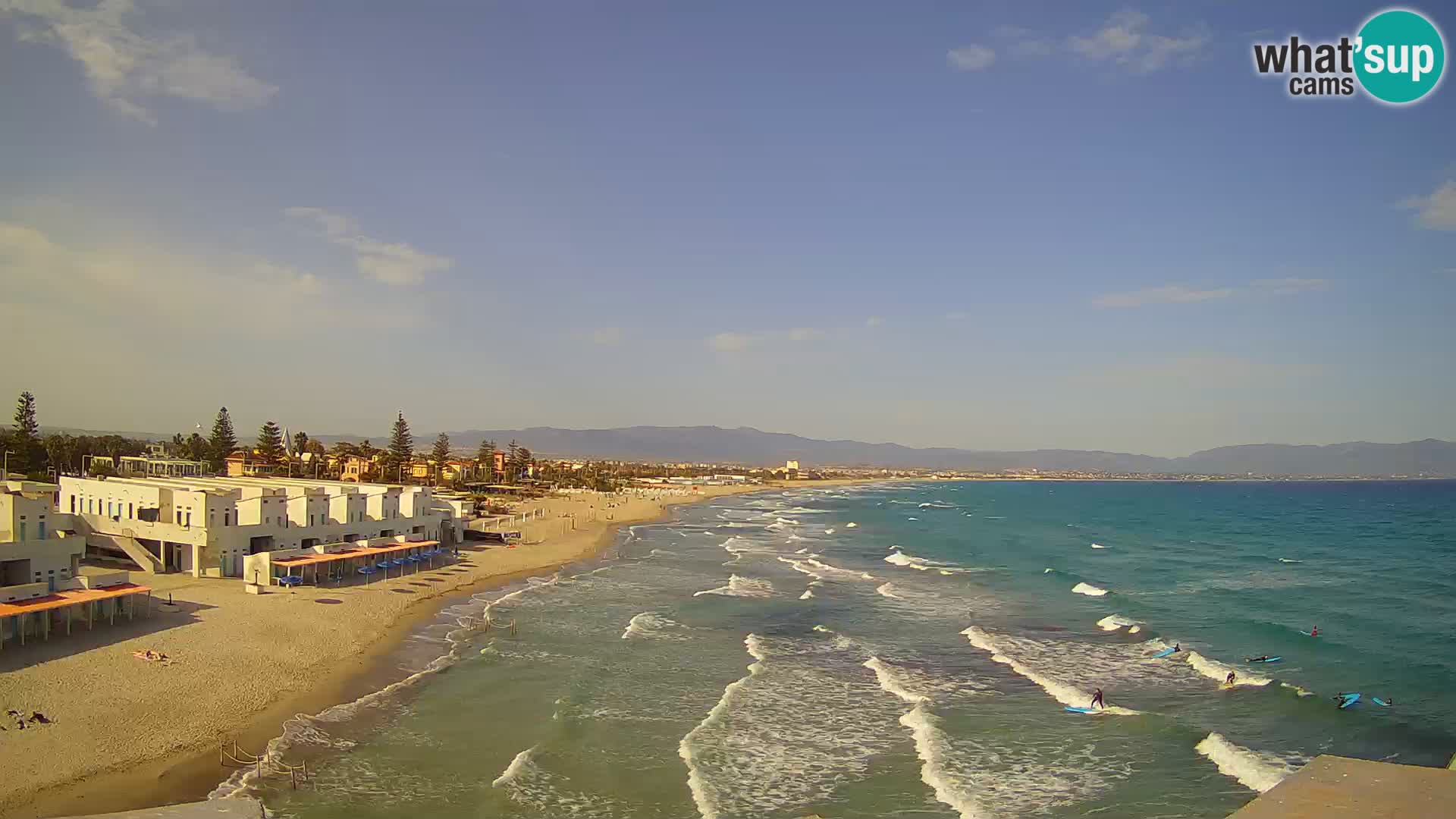 Webcam en direct Golfe de Cagliari – Plage du Poetto – Sardaigne