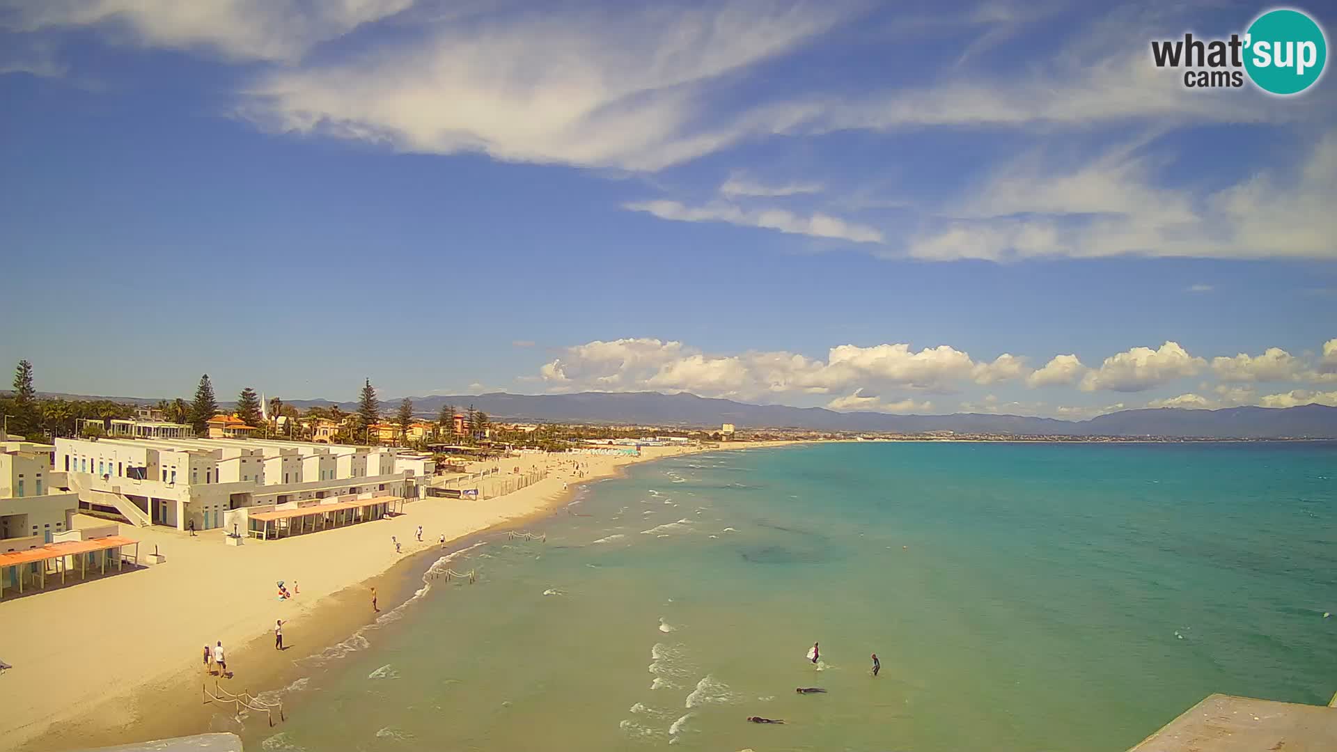 Web kamera uživo Cagliarski zaljev – plaža Poetto – Sardinija