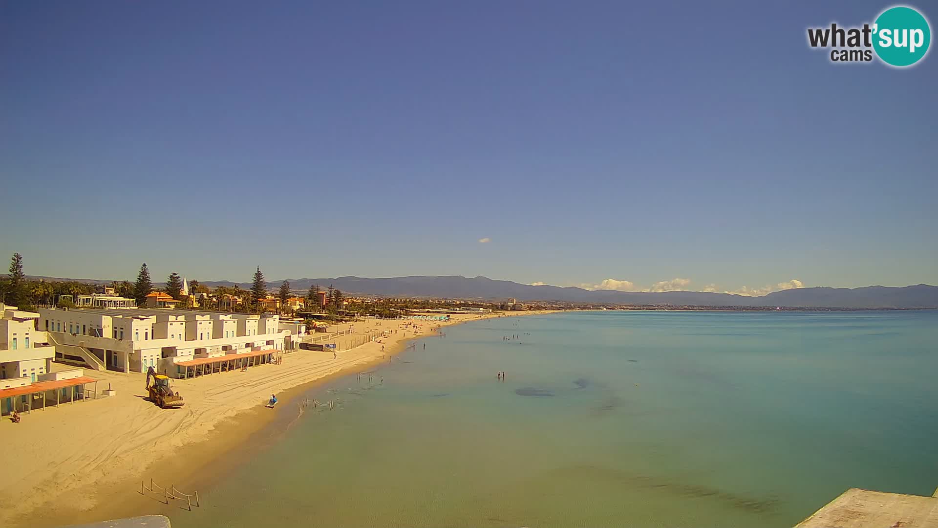 Spletna kamera v živo Cagliarski zaliv – plaža Poetto – Sardinija