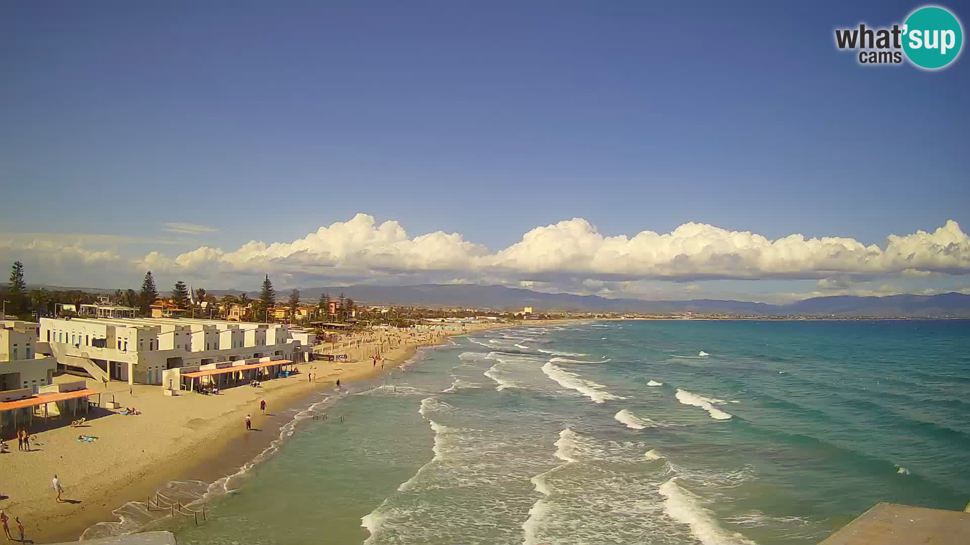 Camera en vivo Golfo de Cagliari – Playa del Poetto – Cerdeña
