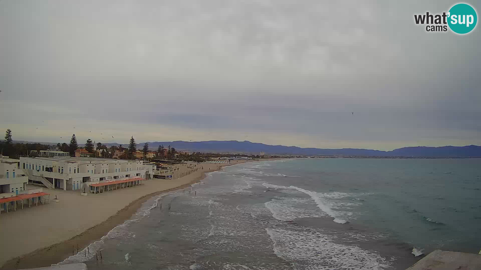 Webcam en direct Golfe de Cagliari – Plage du Poetto – Sardaigne