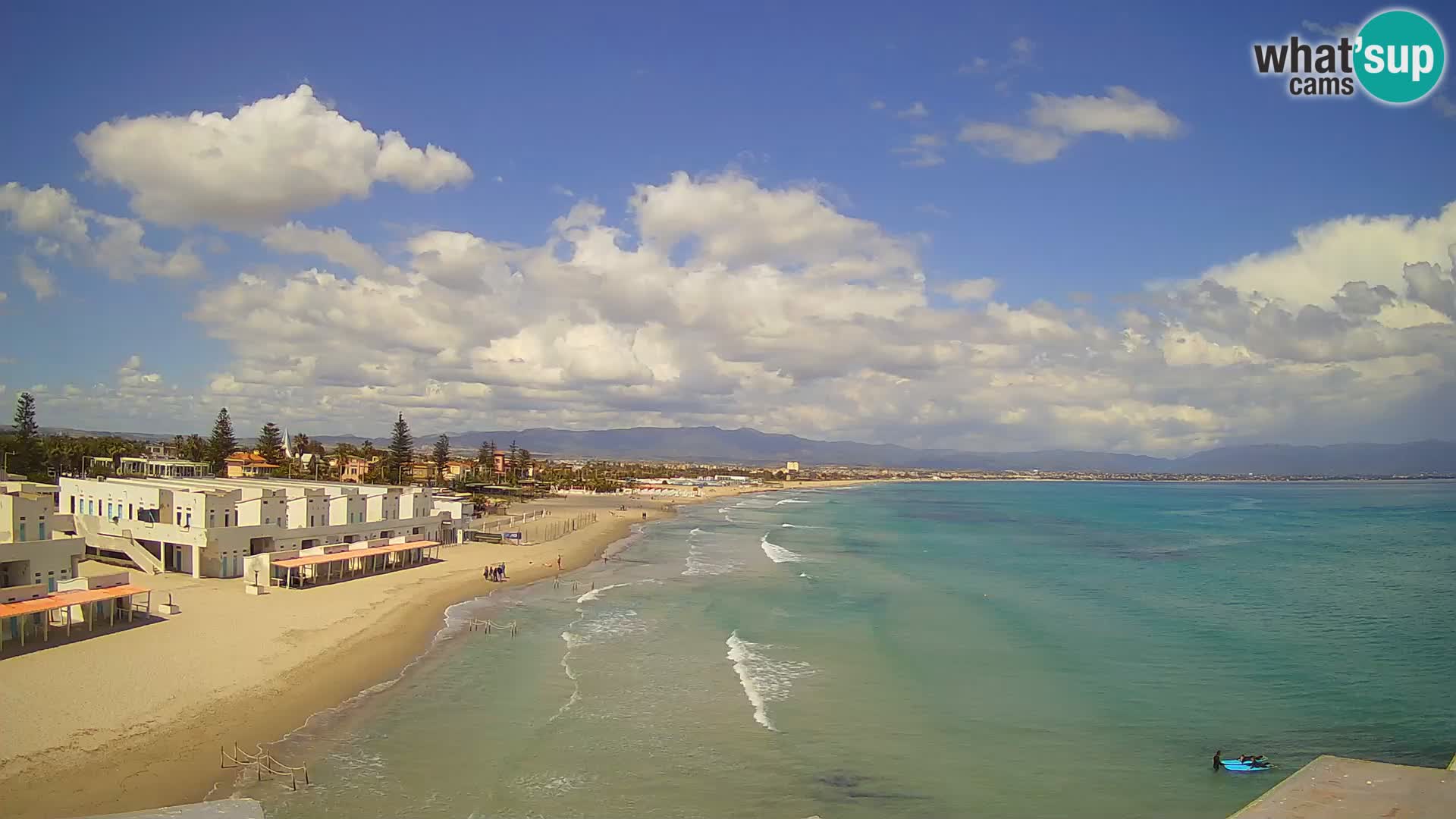 Web kamera uživo Cagliarski zaljev – plaža Poetto – Sardinija