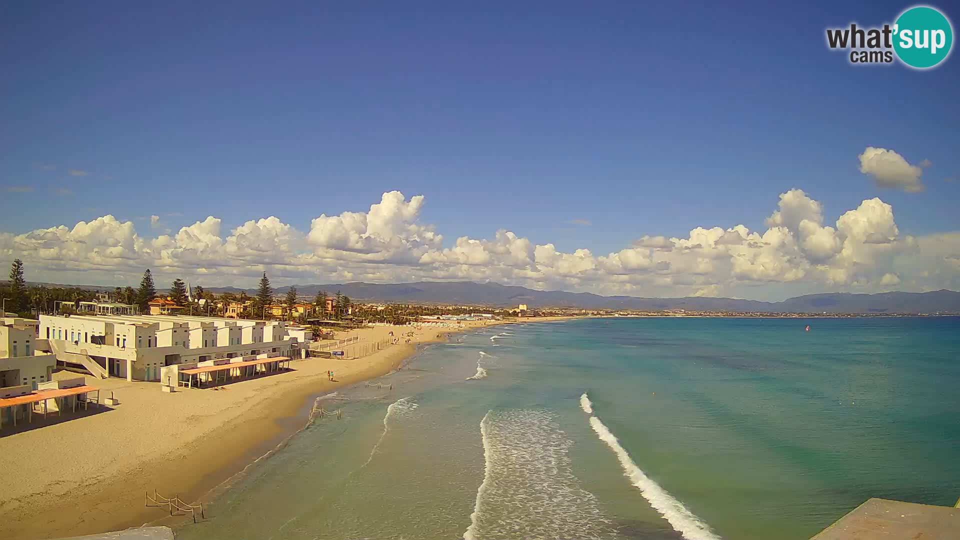 Webcam en direct Golfe de Cagliari – Plage du Poetto – Sardaigne