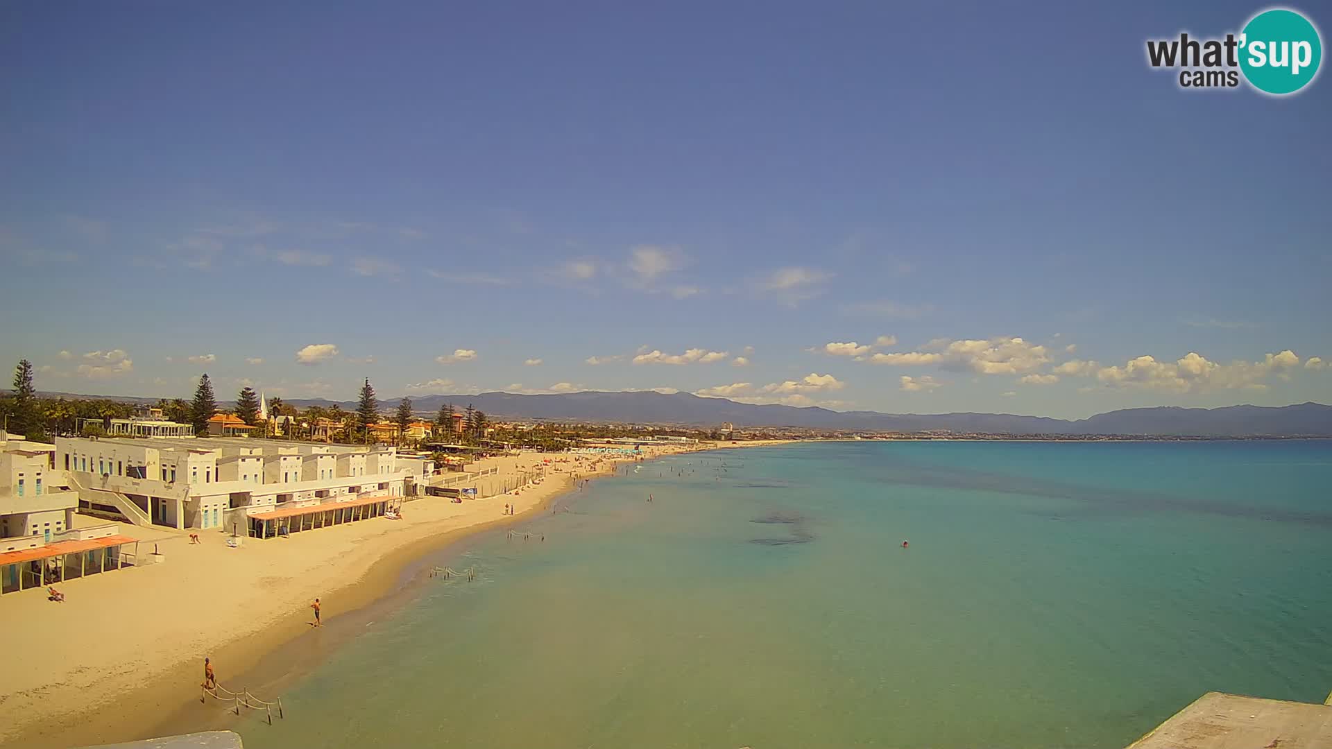 Spletna kamera v živo Cagliarski zaliv – plaža Poetto – Sardinija