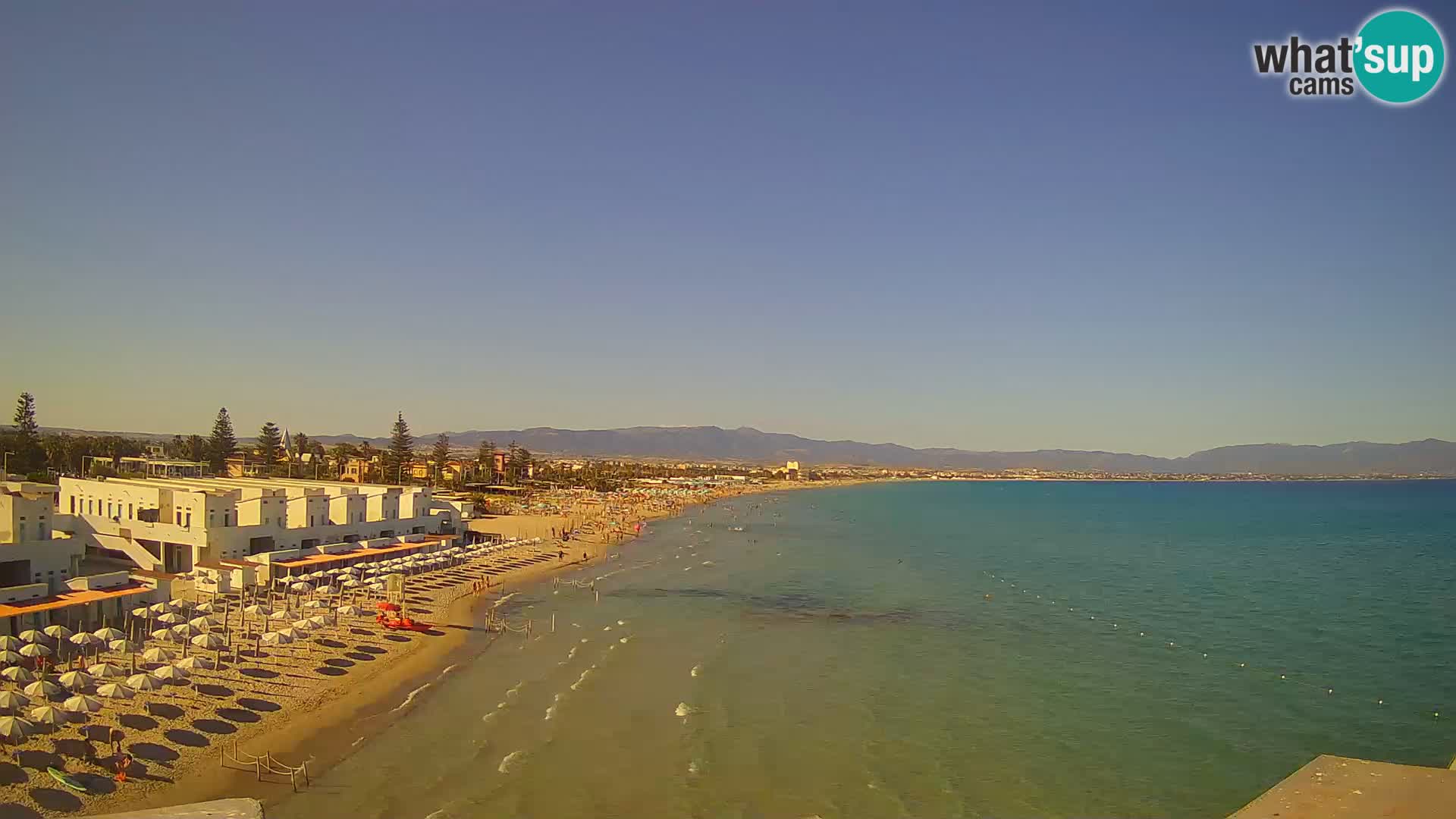 Camera en vivo Golfo de Cagliari – Playa del Poetto – Cerdeña