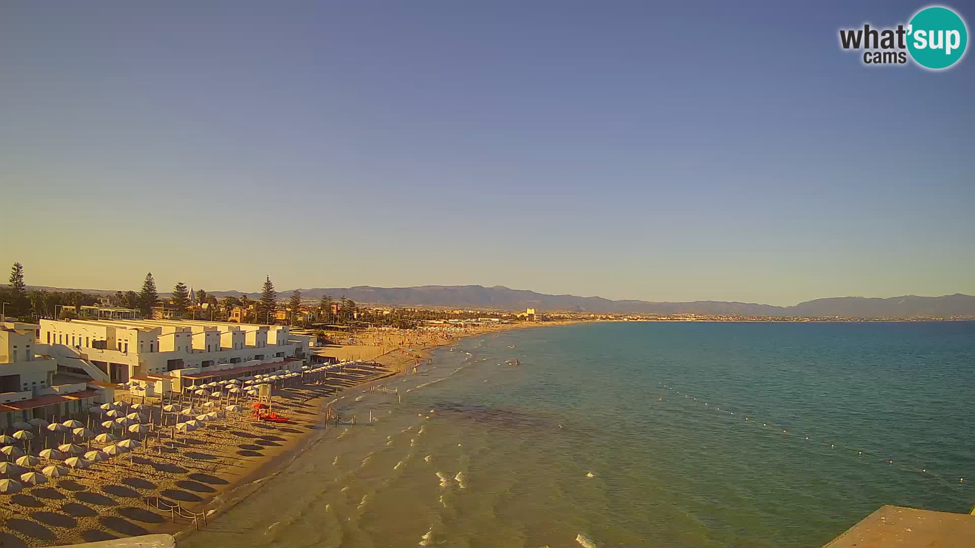 Webcam en direct Golfe de Cagliari – Plage du Poetto – Sardaigne