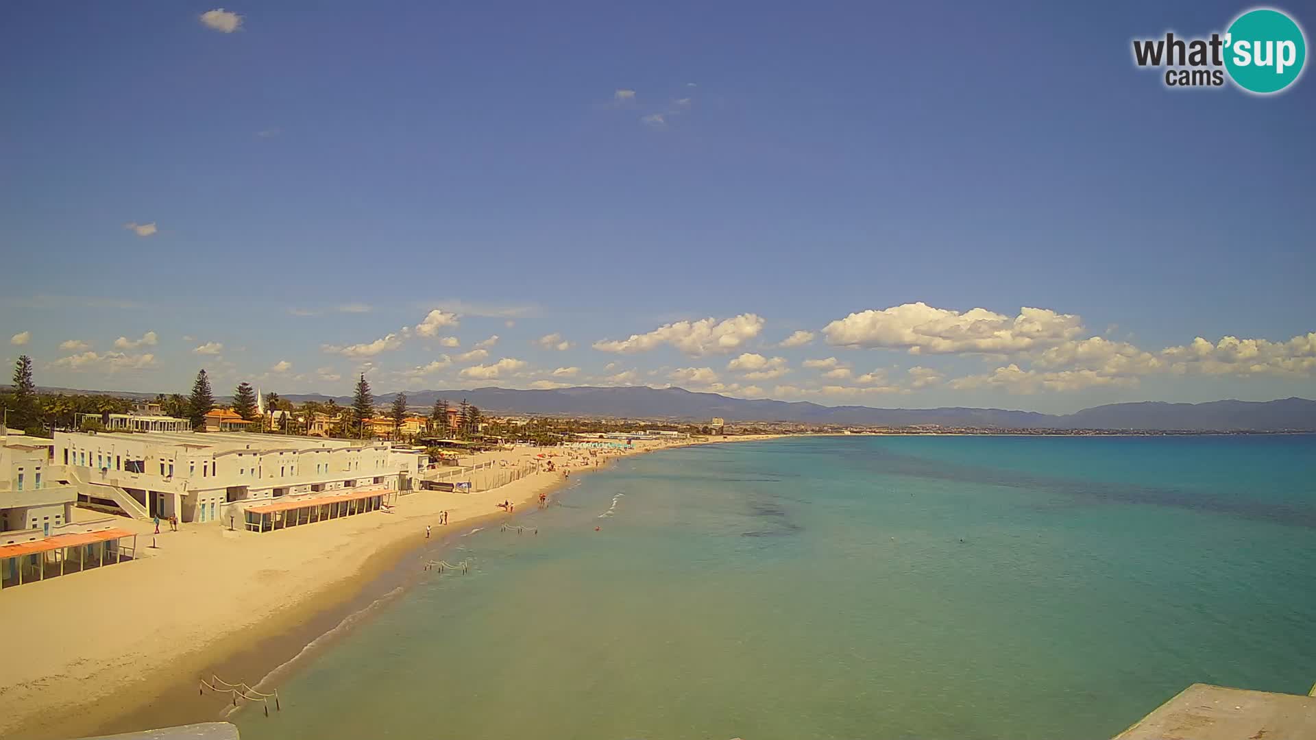 Spletna kamera v živo Cagliarski zaliv – plaža Poetto – Sardinija