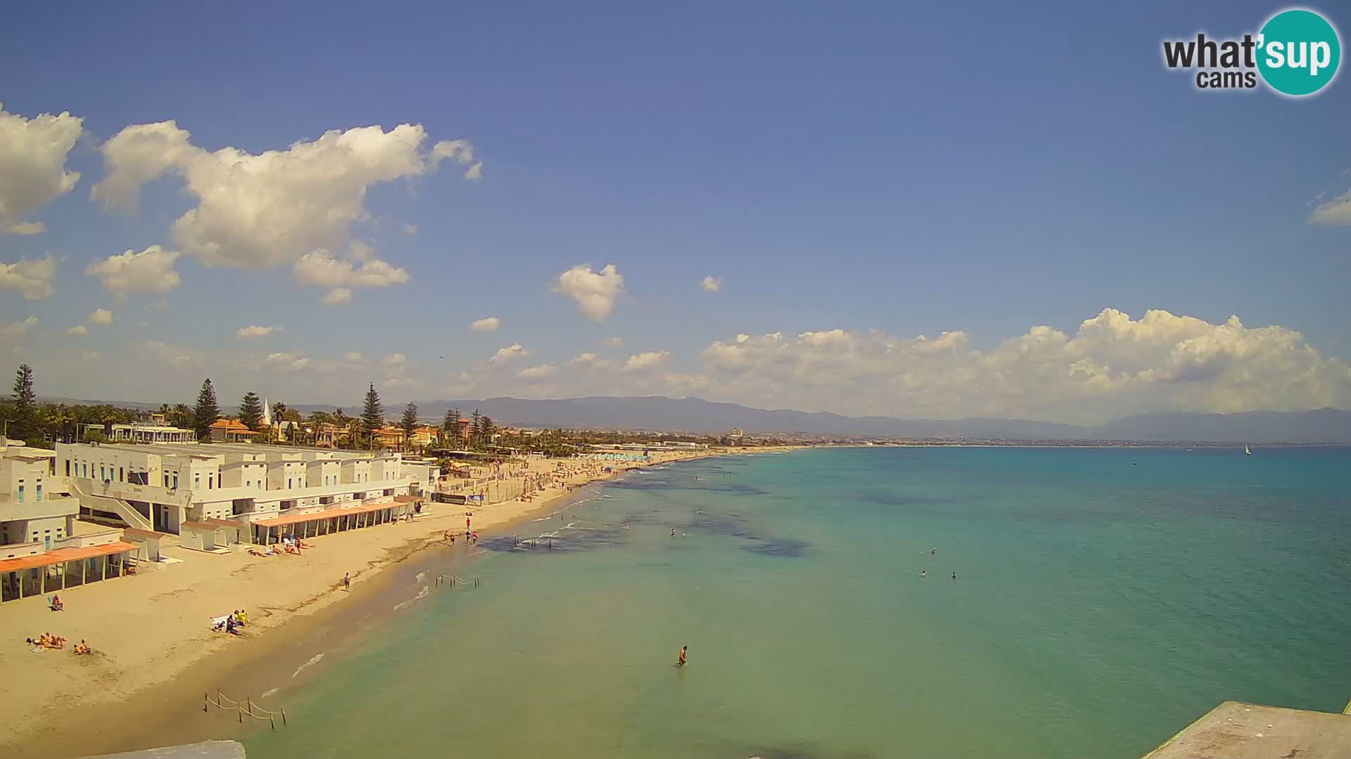 Spletna kamera v živo Cagliarski zaliv – plaža Poetto – Sardinija