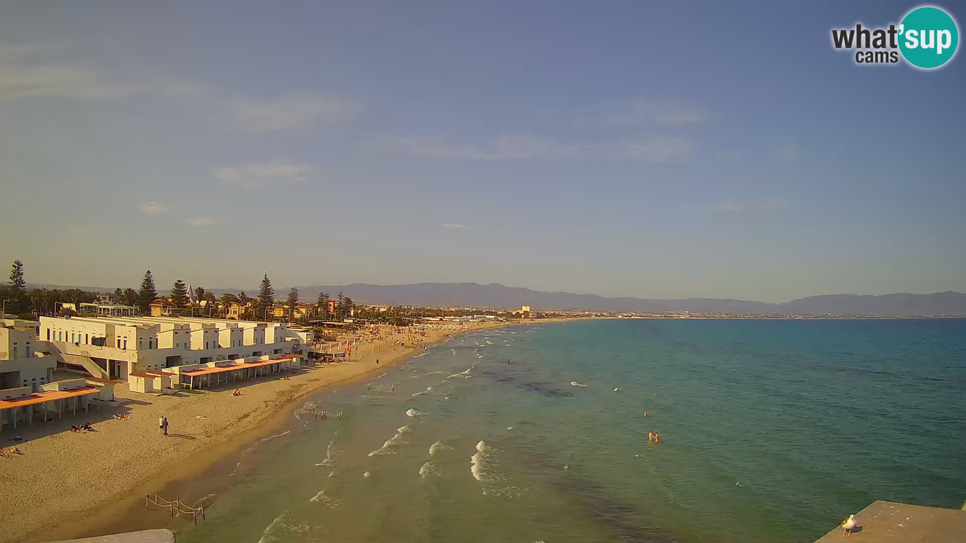 Web kamera uživo Cagliarski zaljev – plaža Poetto – Sardinija