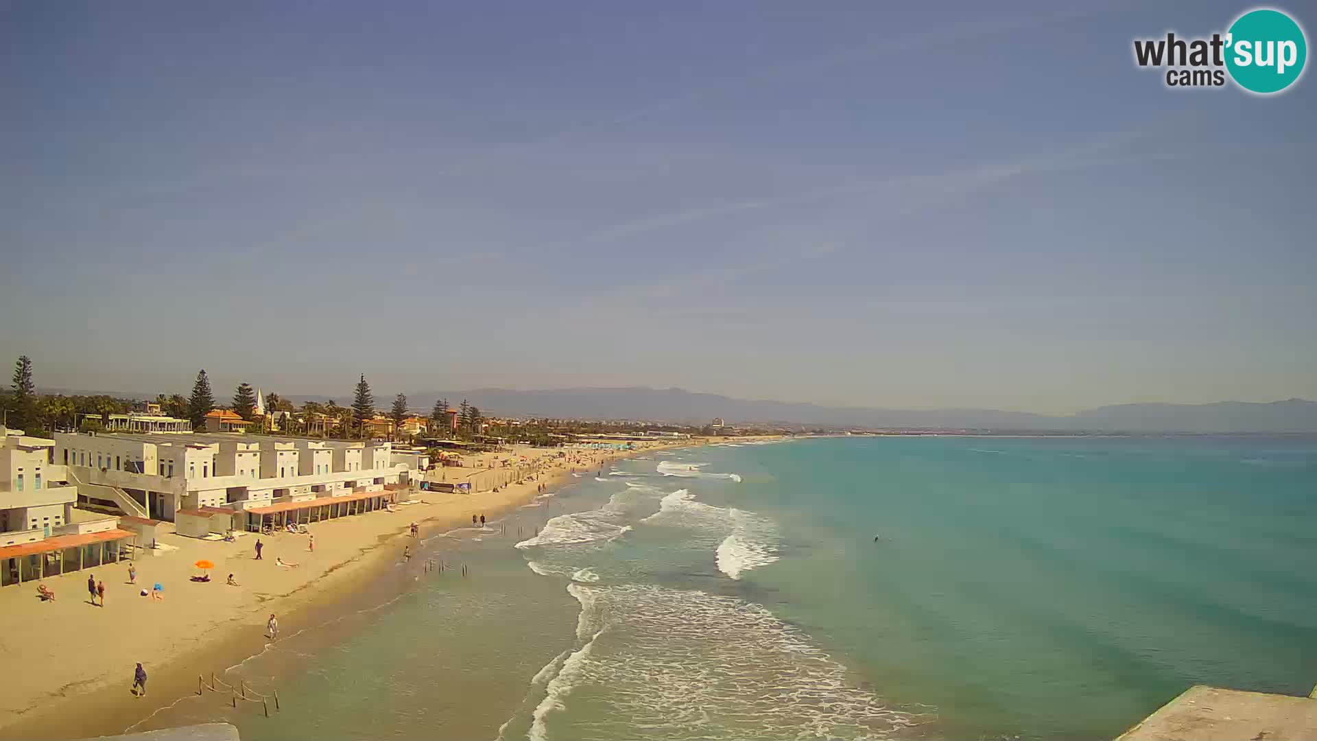 Camera en vivo Golfo de Cagliari – Playa del Poetto – Cerdeña