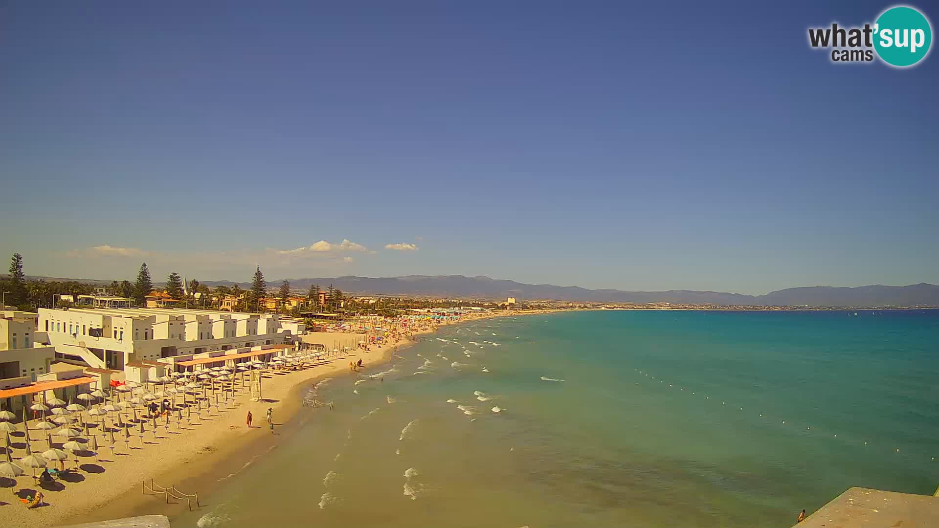 Webcam en direct Golfe de Cagliari – Plage du Poetto – Sardaigne