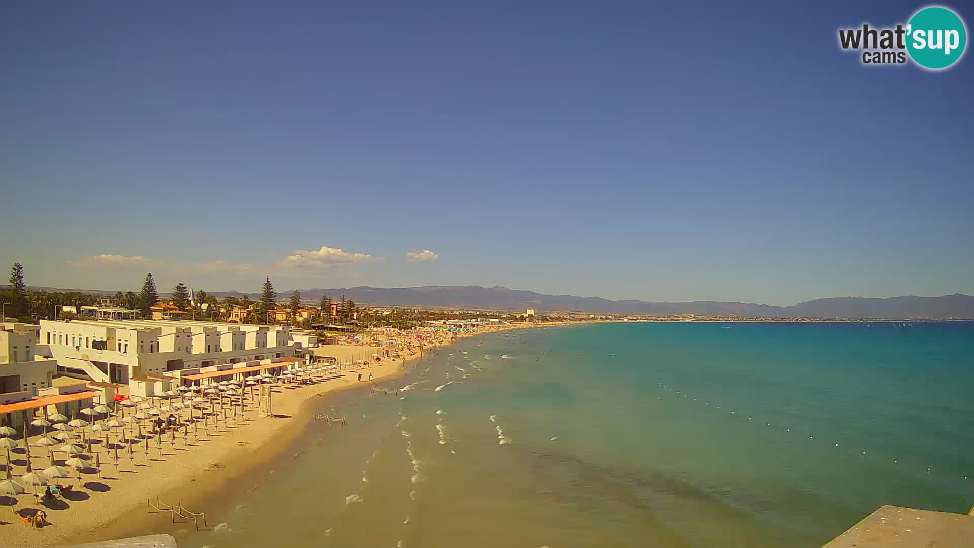 Camera en vivo Golfo de Cagliari – Playa del Poetto – Cerdeña