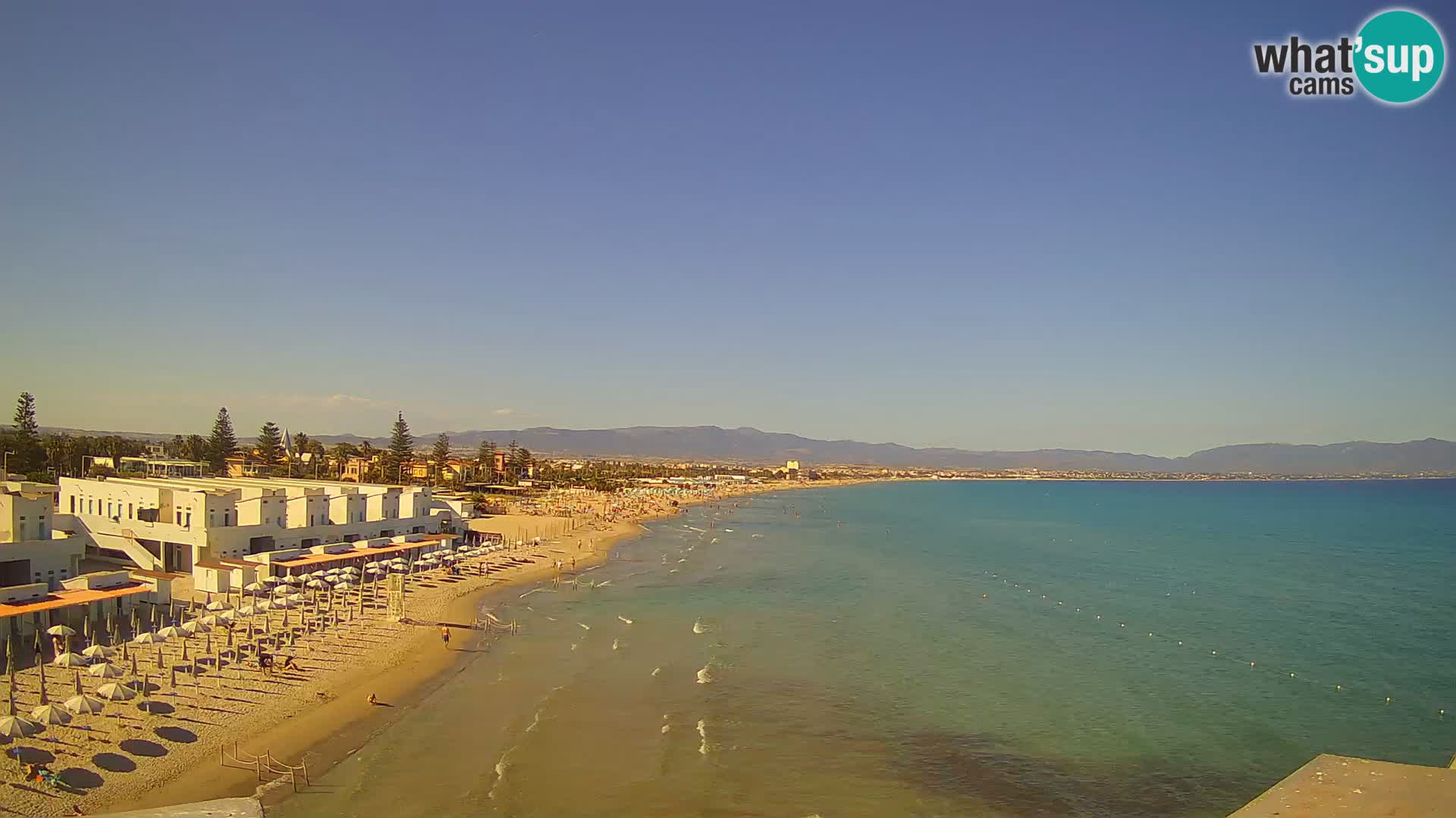 Web kamera uživo Cagliarski zaljev – plaža Poetto – Sardinija