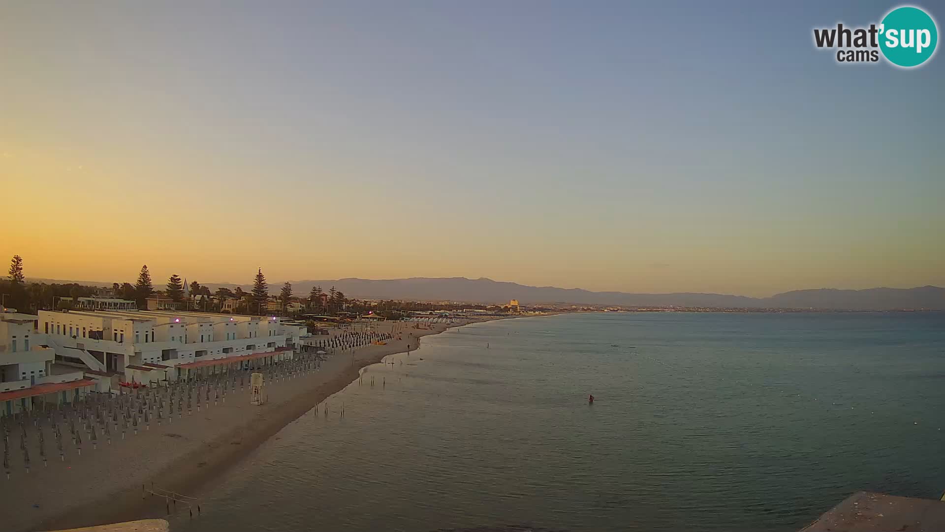 Webcam en direct Golfe de Cagliari – Plage du Poetto – Sardaigne