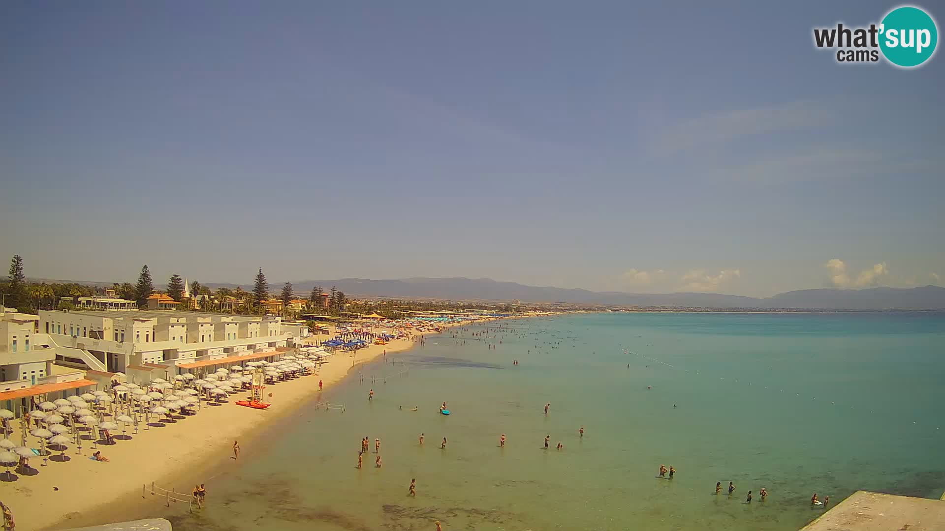 Web kamera uživo Cagliarski zaljev – plaža Poetto – Sardinija