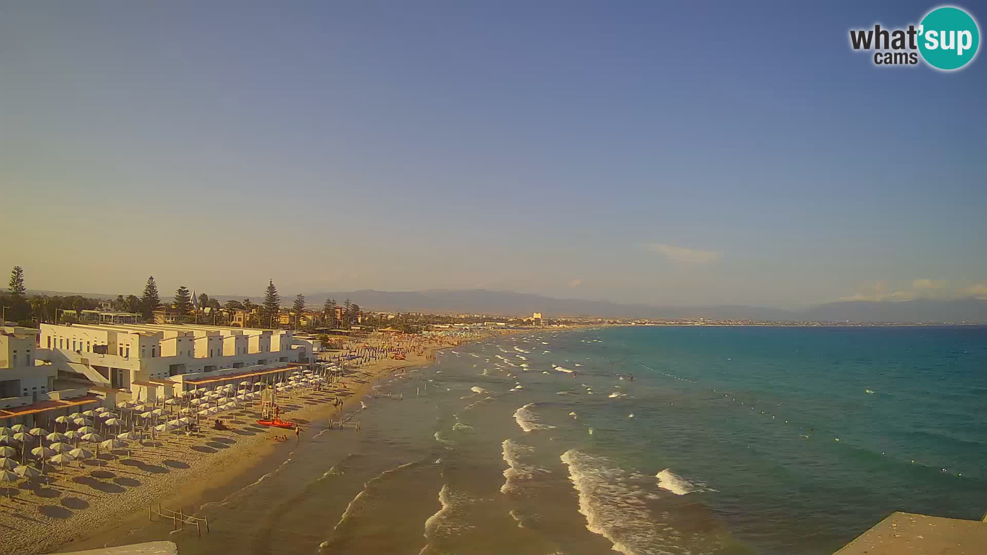 Webcam en direct Golfe de Cagliari – Plage du Poetto – Sardaigne