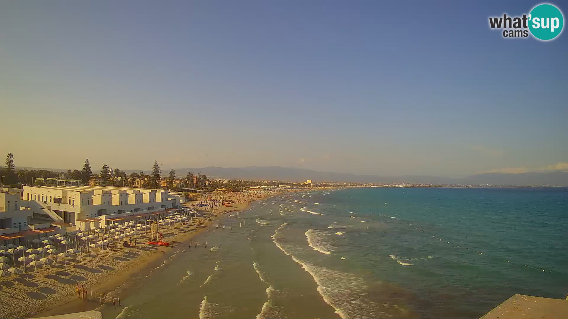 Camera en vivo Golfo de Cagliari – Playa del Poetto – Cerdeña