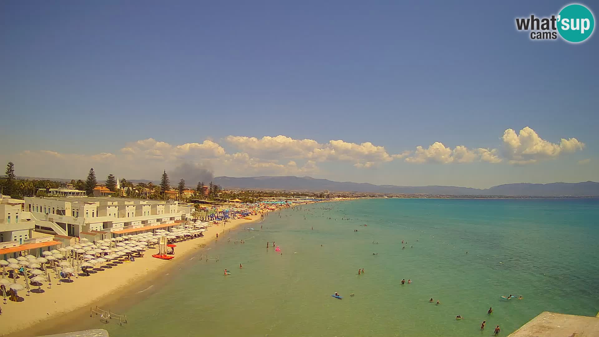 Web kamera uživo Cagliarski zaljev – plaža Poetto – Sardinija