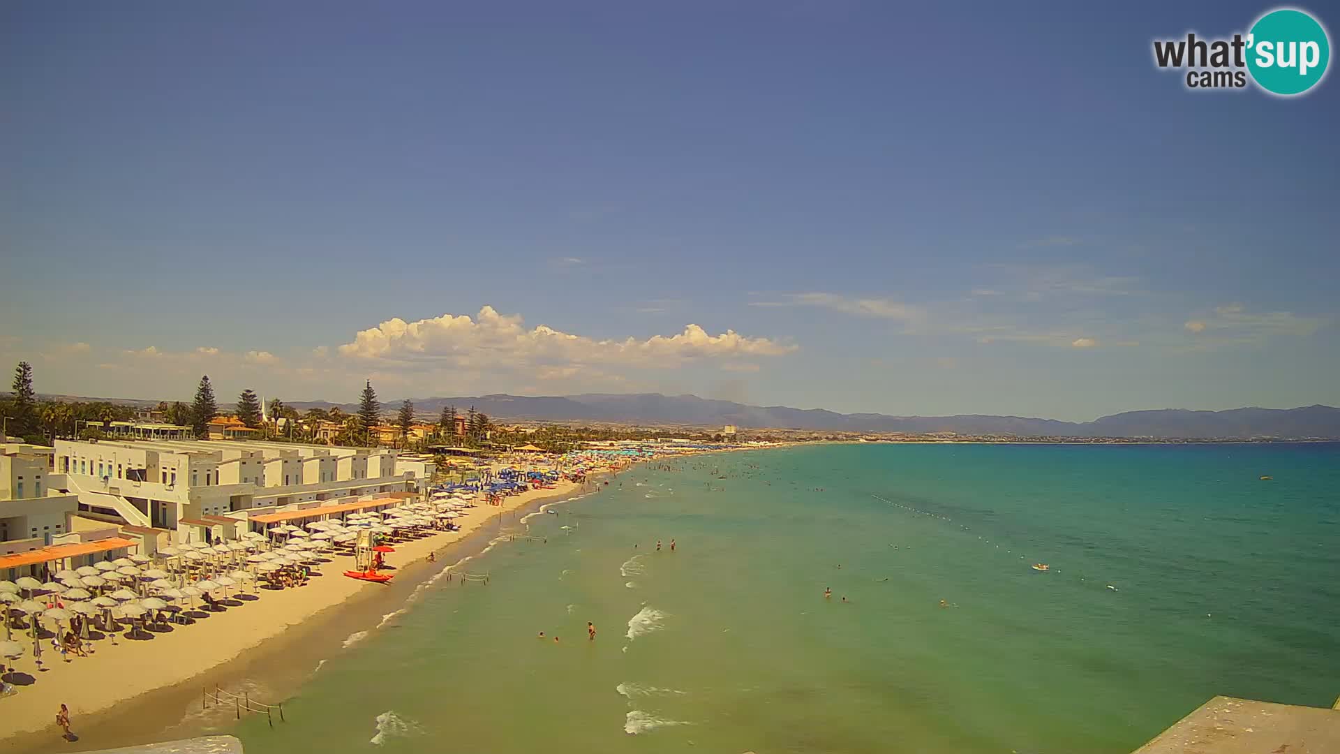 Webcam en direct Golfe de Cagliari – Plage du Poetto – Sardaigne