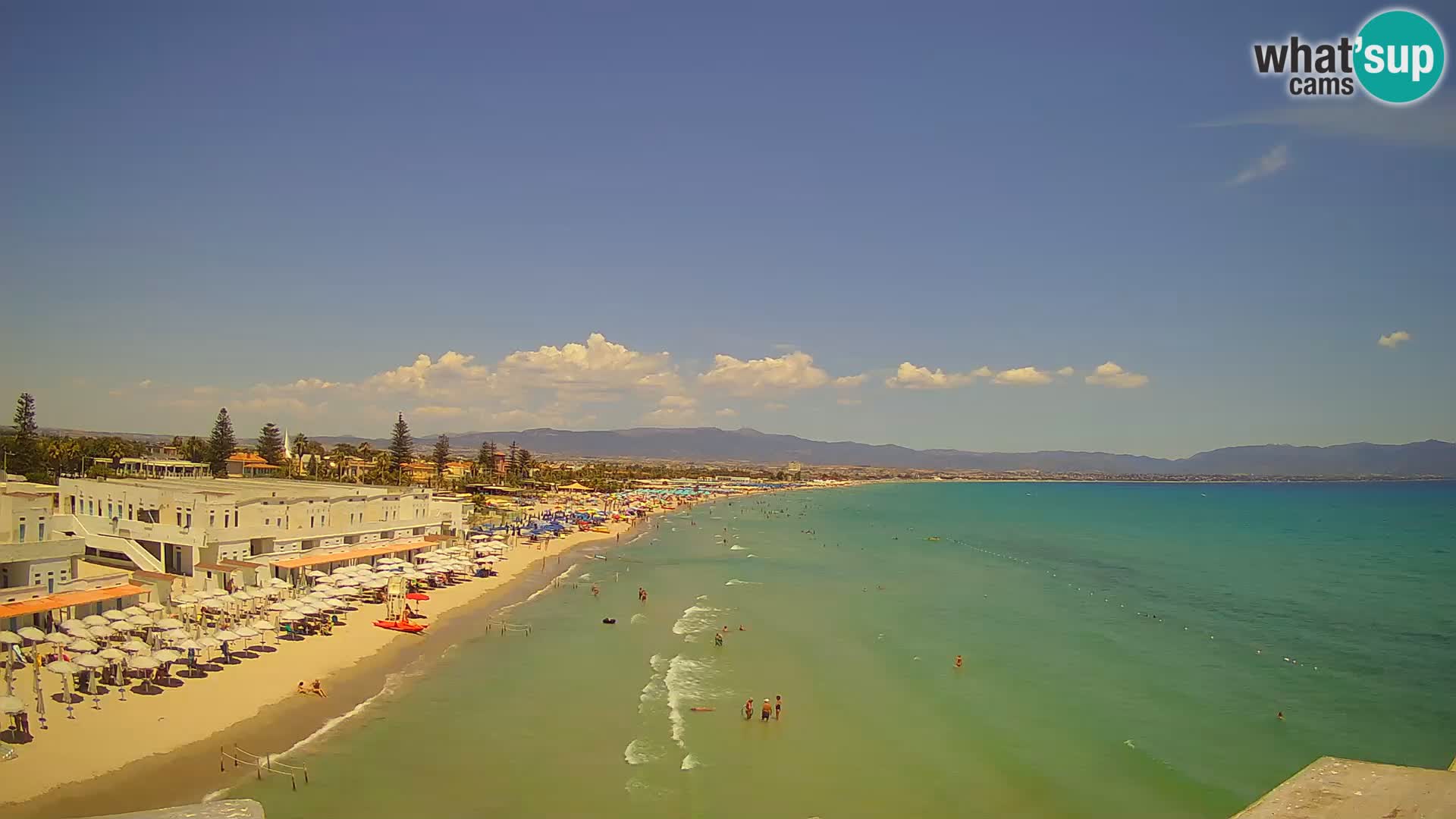 Camera en vivo Golfo de Cagliari – Playa del Poetto – Cerdeña
