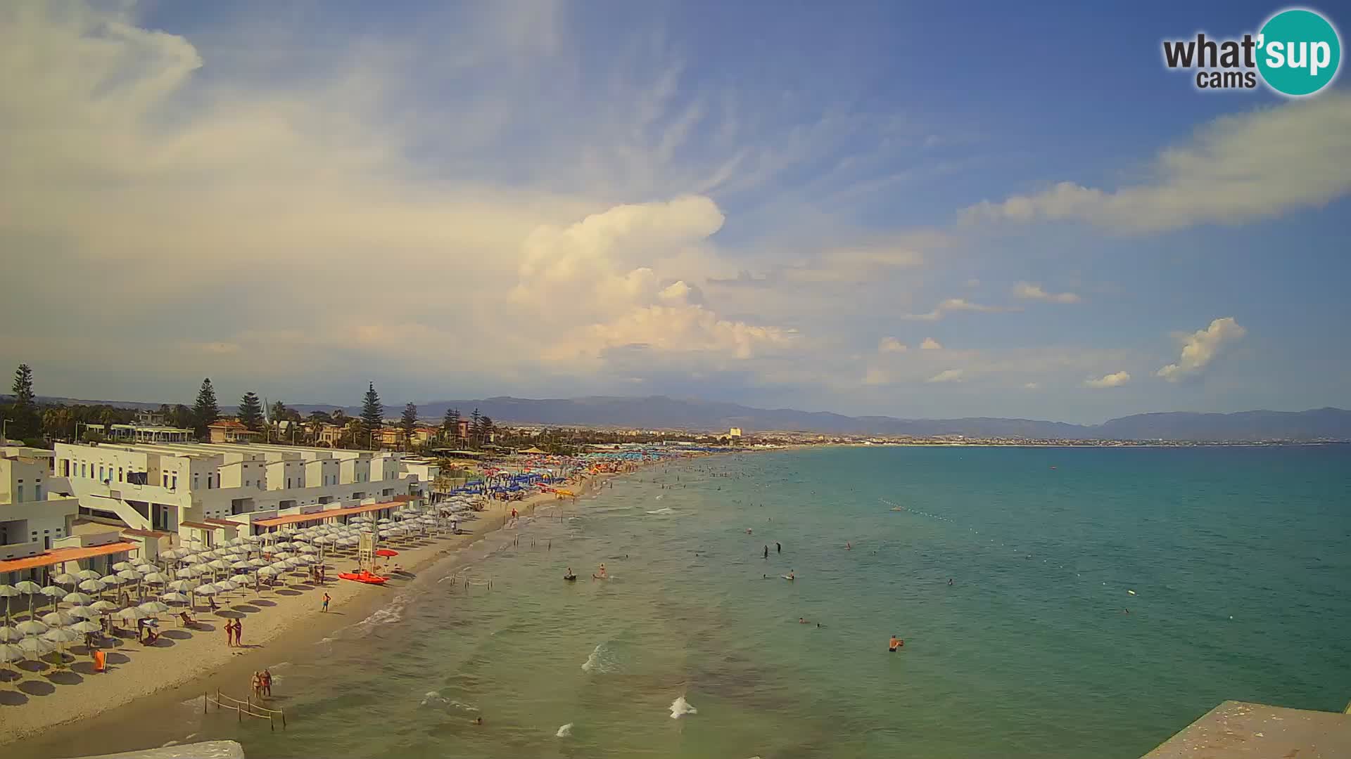 Web kamera uživo Cagliarski zaljev – plaža Poetto – Sardinija